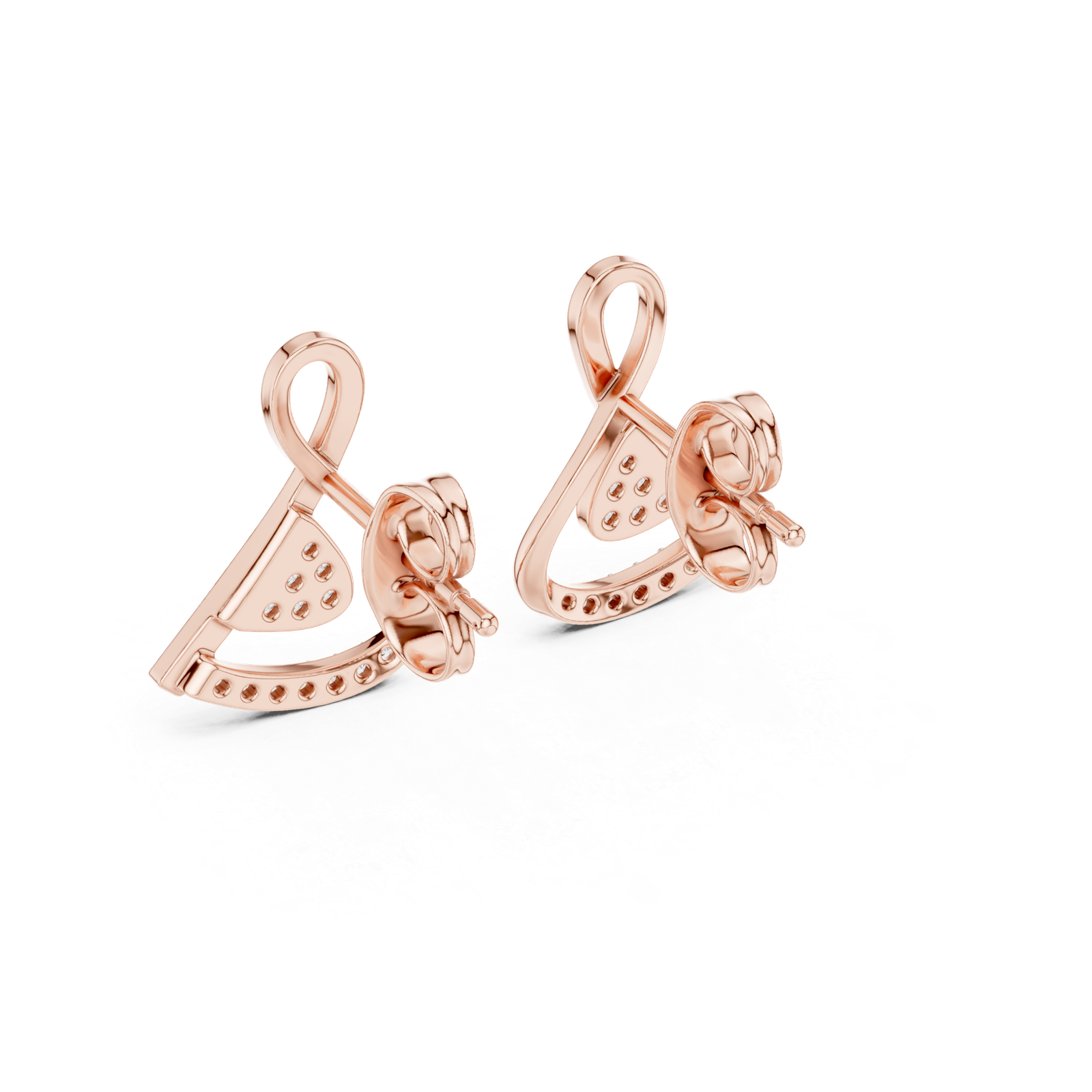 Bellina Ribbon Curve Diamond Ear Jackets Diamond Earrings