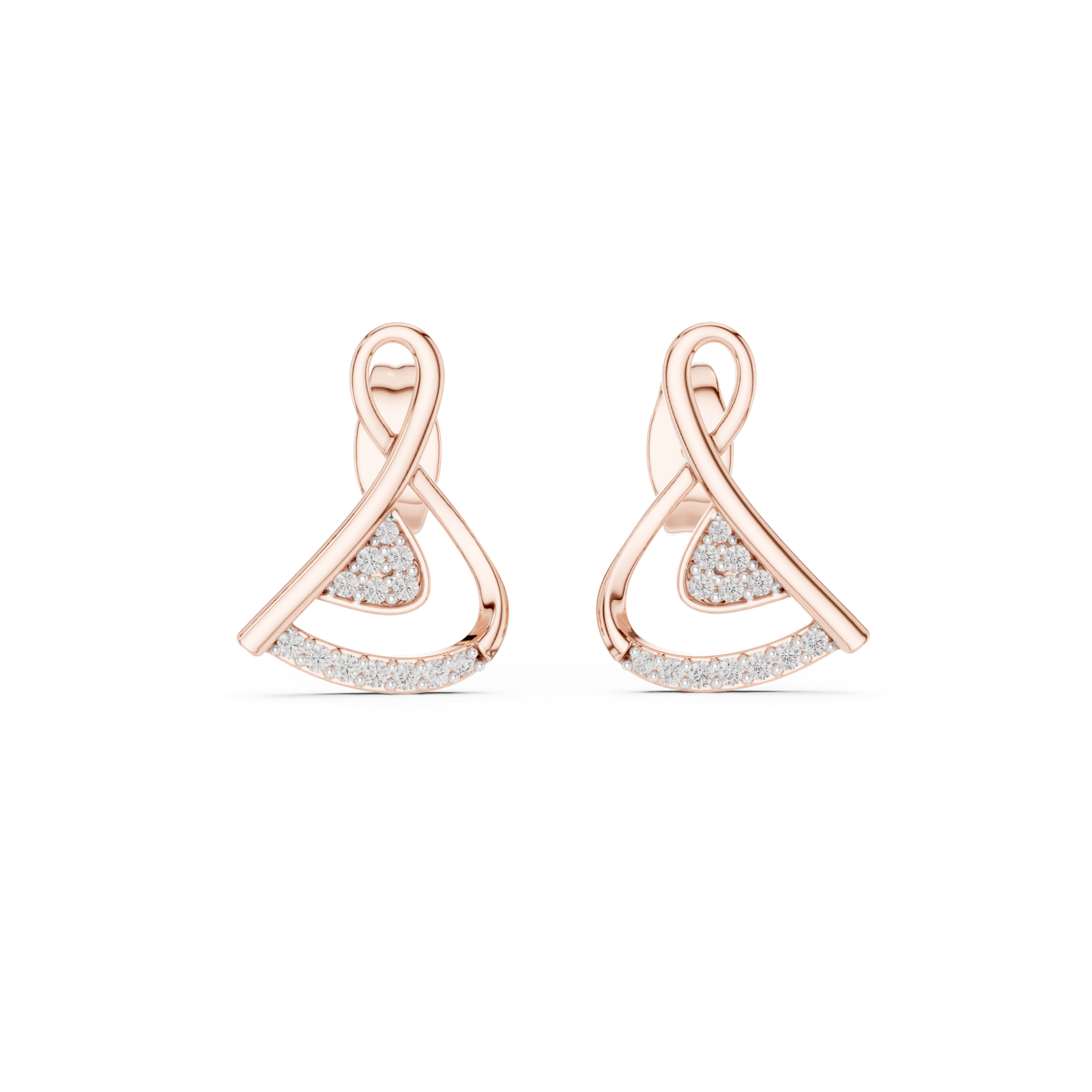 Bellina Ribbon Curve Diamond Ear Jackets Diamond Earrings