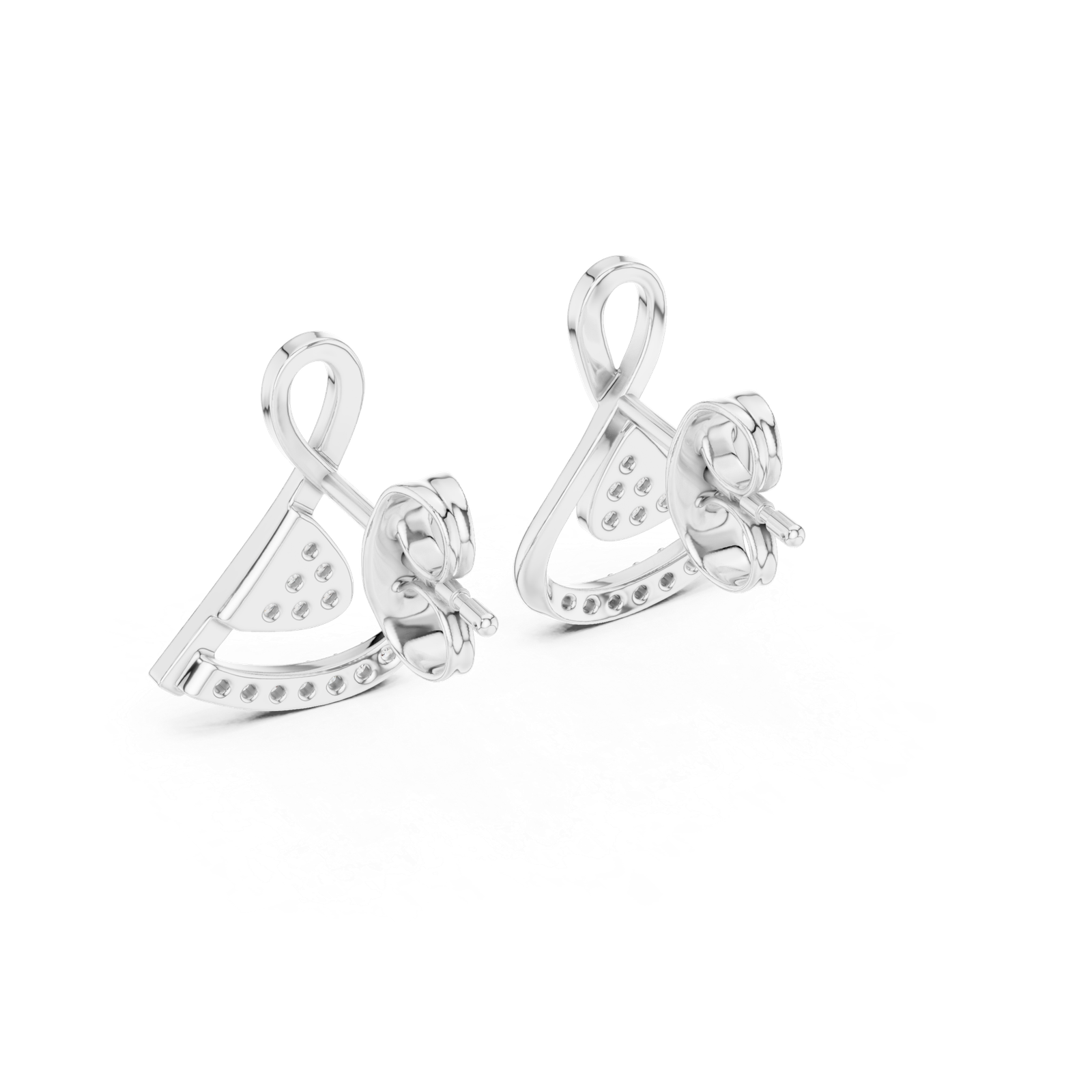 Bellina Ribbon Curve Diamond Ear Jackets Diamond Earrings