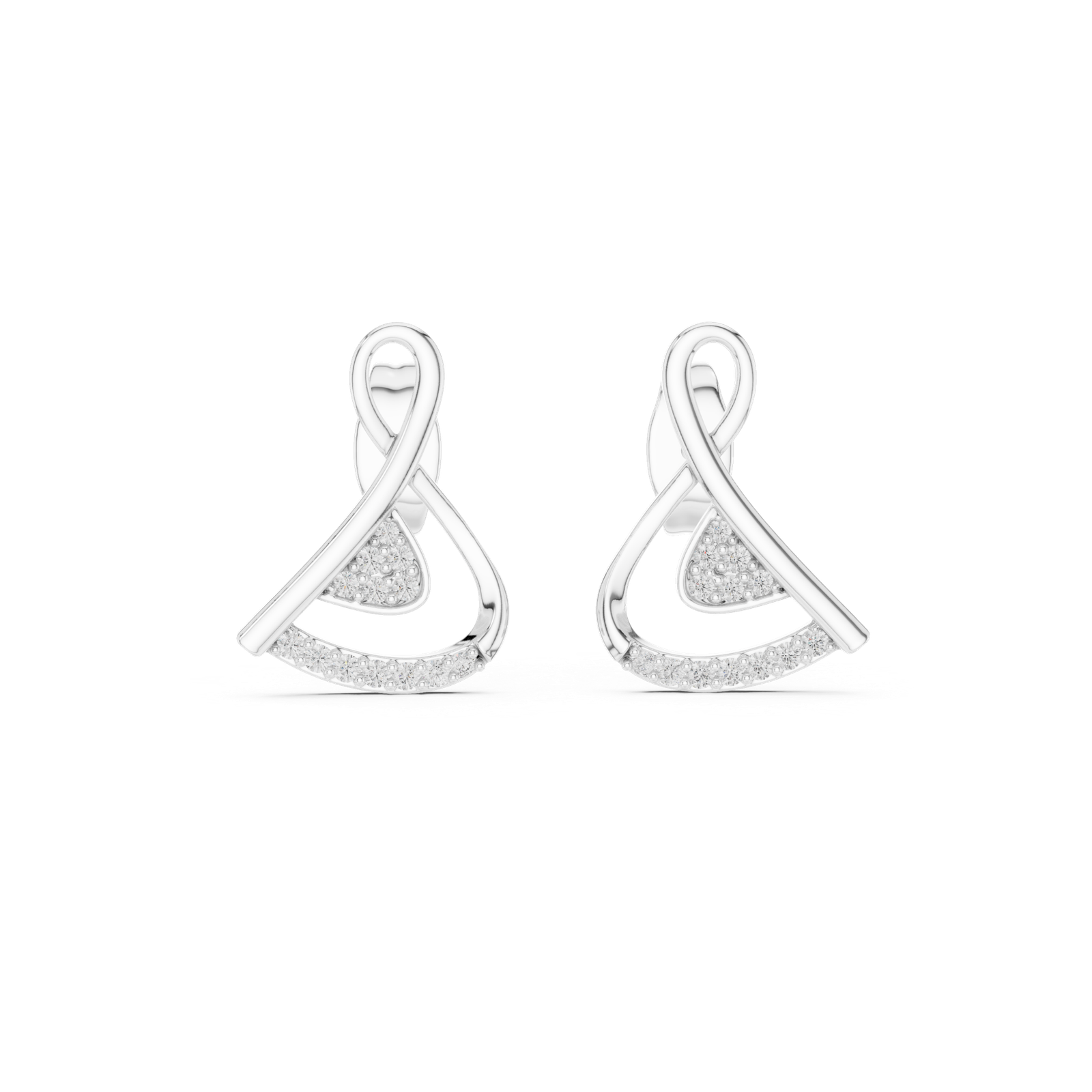 Bellina Ribbon Curve Diamond Ear Jackets Diamond Earrings