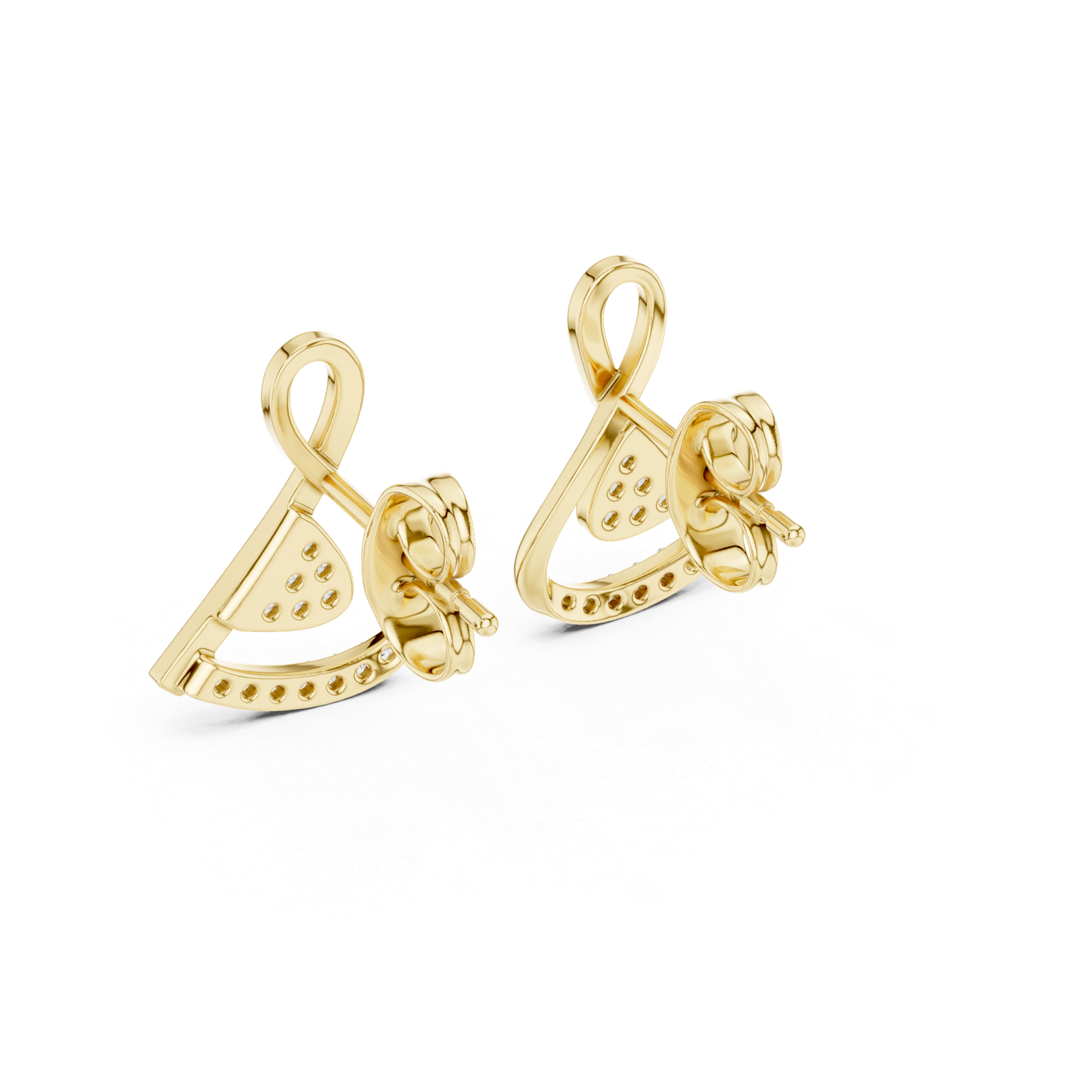Bellina Ribbon Curve Diamond Ear Jackets Diamond Earrings