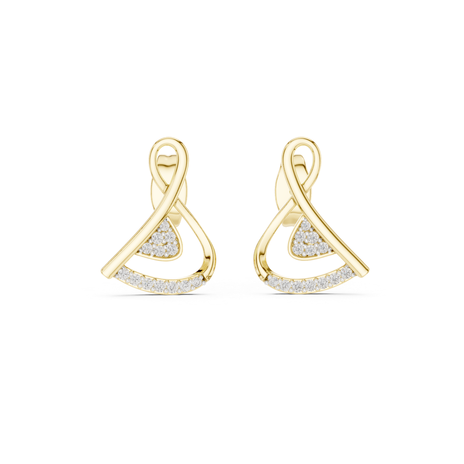 Bellina Ribbon Curve Diamond Ear Jackets Diamond Earrings