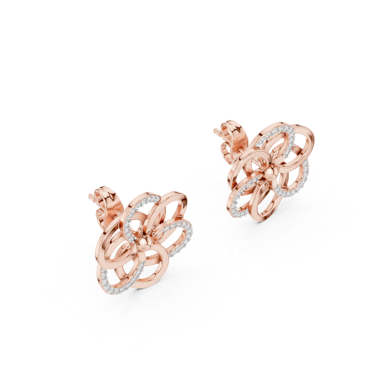 Céleste Clover Loop Diamond Ear Jackets Diamond Earrings