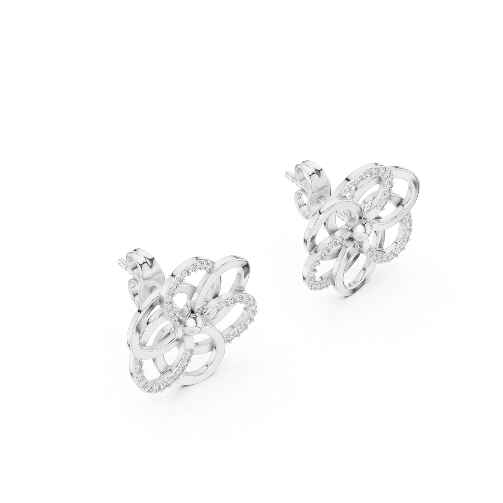 Céleste Clover Loop Diamond Ear Jackets Diamond Earrings