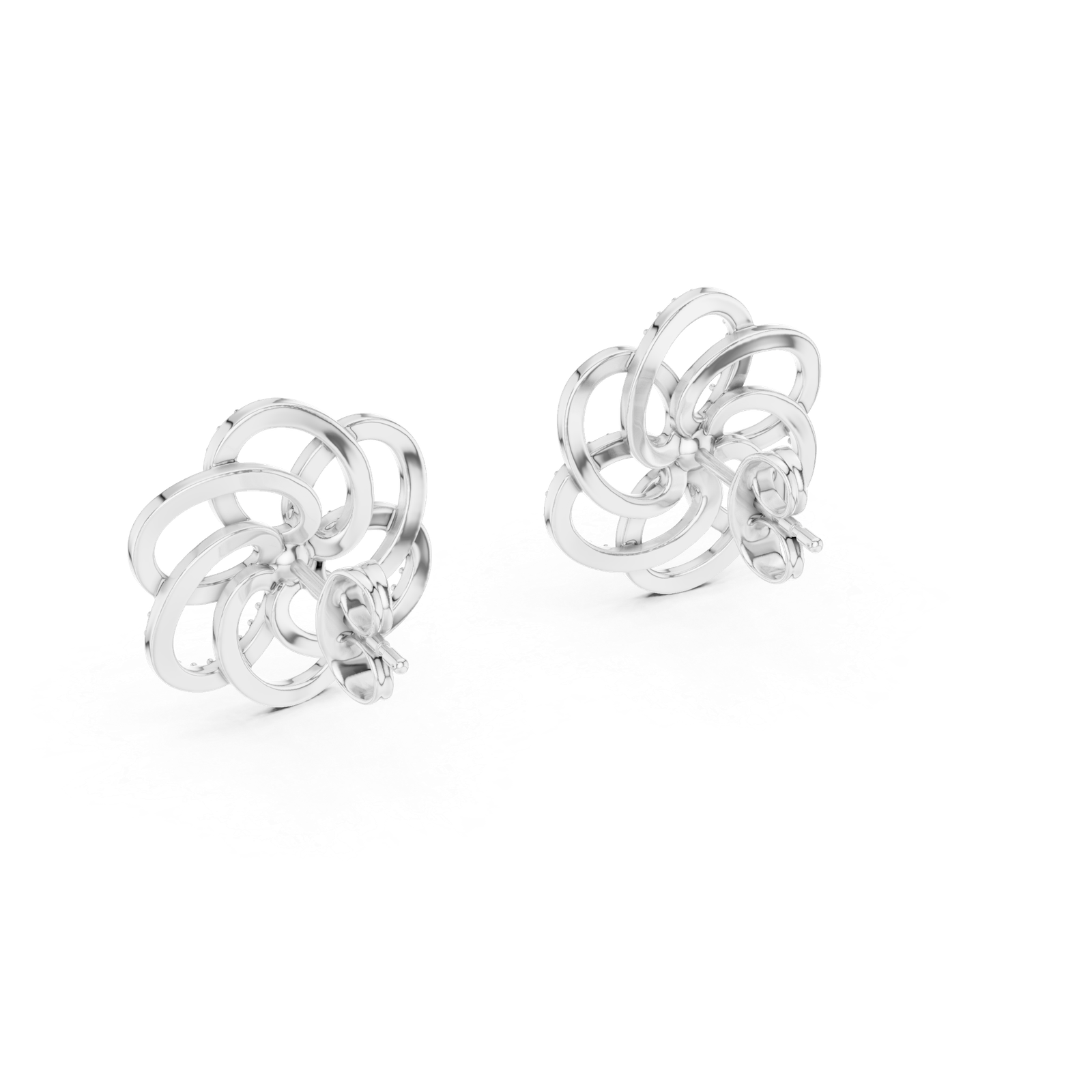 Céleste Clover Loop Diamond Ear Jackets Diamond Earrings