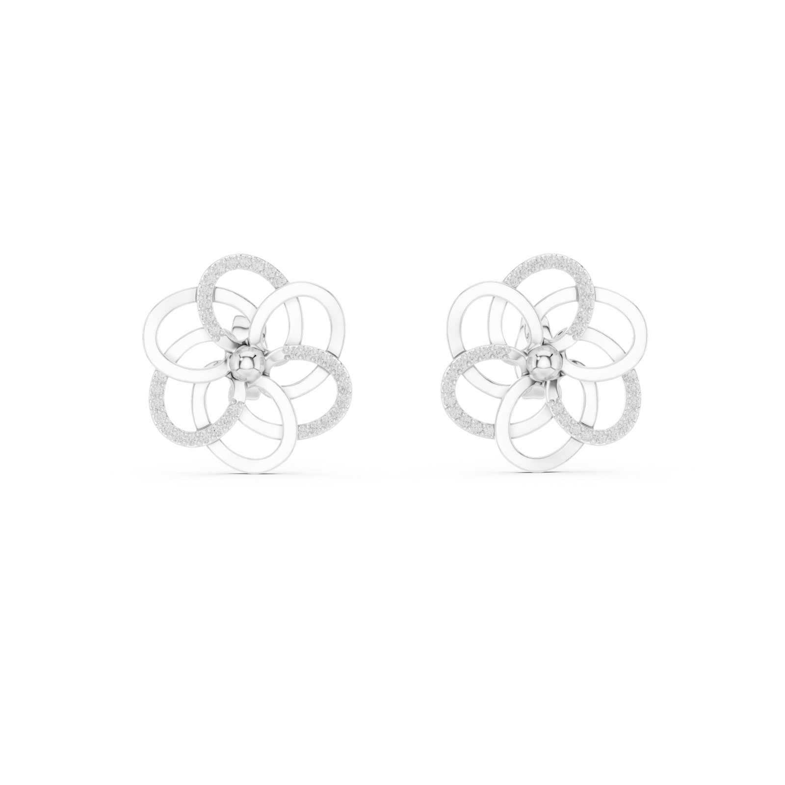 Céleste Clover Loop Diamond Ear Jackets Diamond Earrings