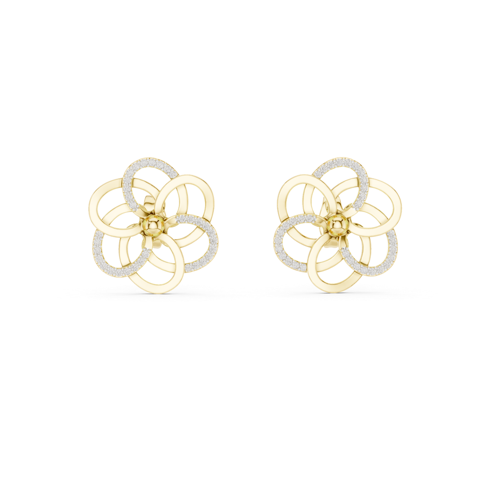 Céleste Clover Loop Diamond Ear Jackets Diamond Earrings