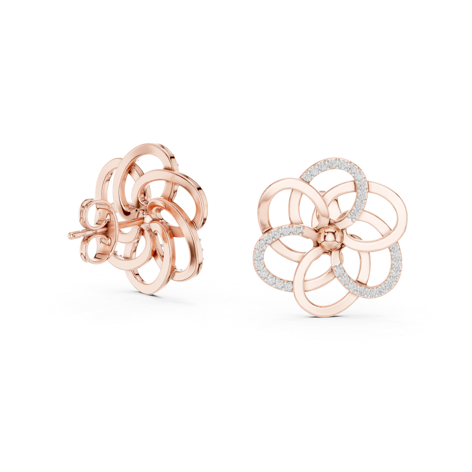 Céleste Clover Loop Diamond Ear Jackets Diamond Earrings