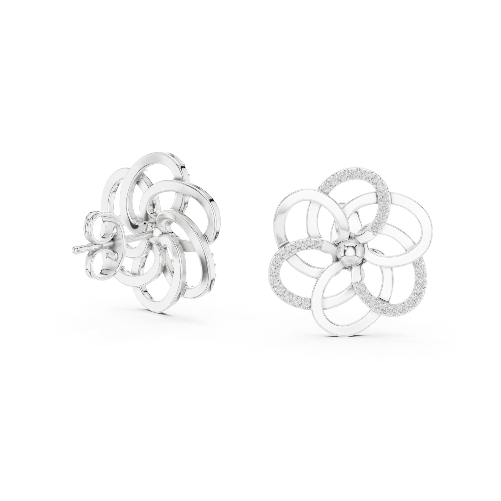 Céleste Clover Loop Diamond Ear Jackets Diamond Earrings