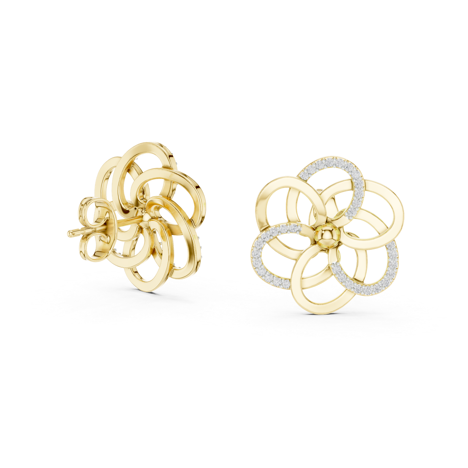 Céleste Clover Loop Diamond Ear Jackets Diamond Earrings