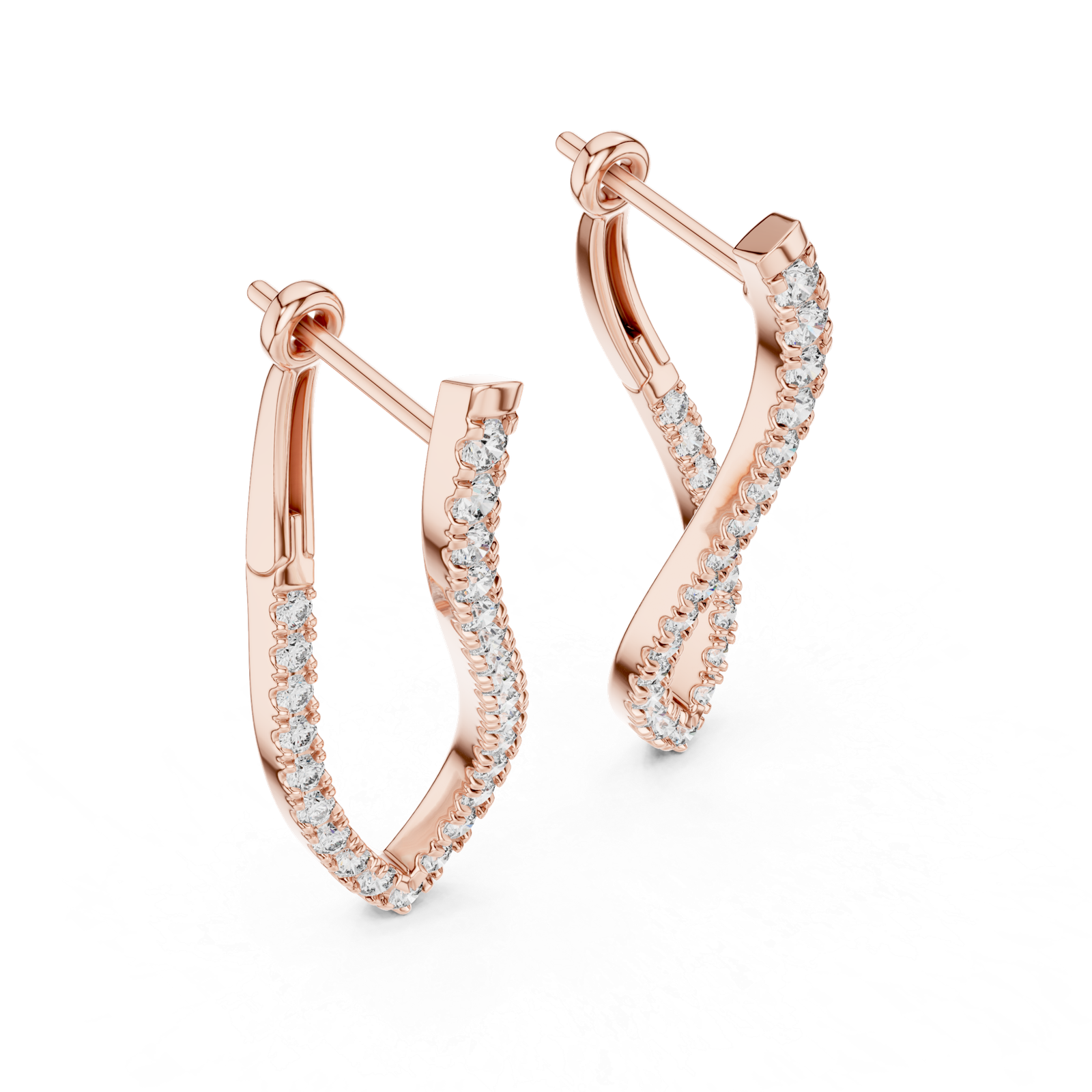 Avalon Curved Diamond Ear Climber Diamond Earrings