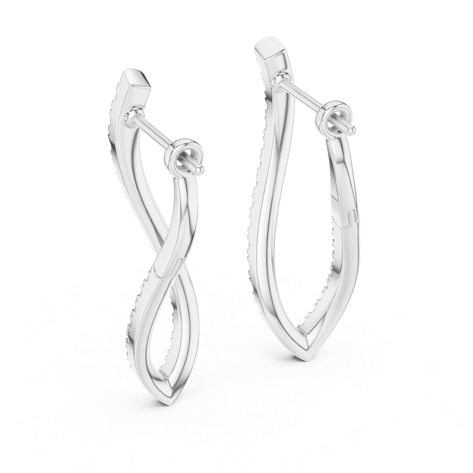 Avalon Curved Diamond Ear Climber Diamond Earrings