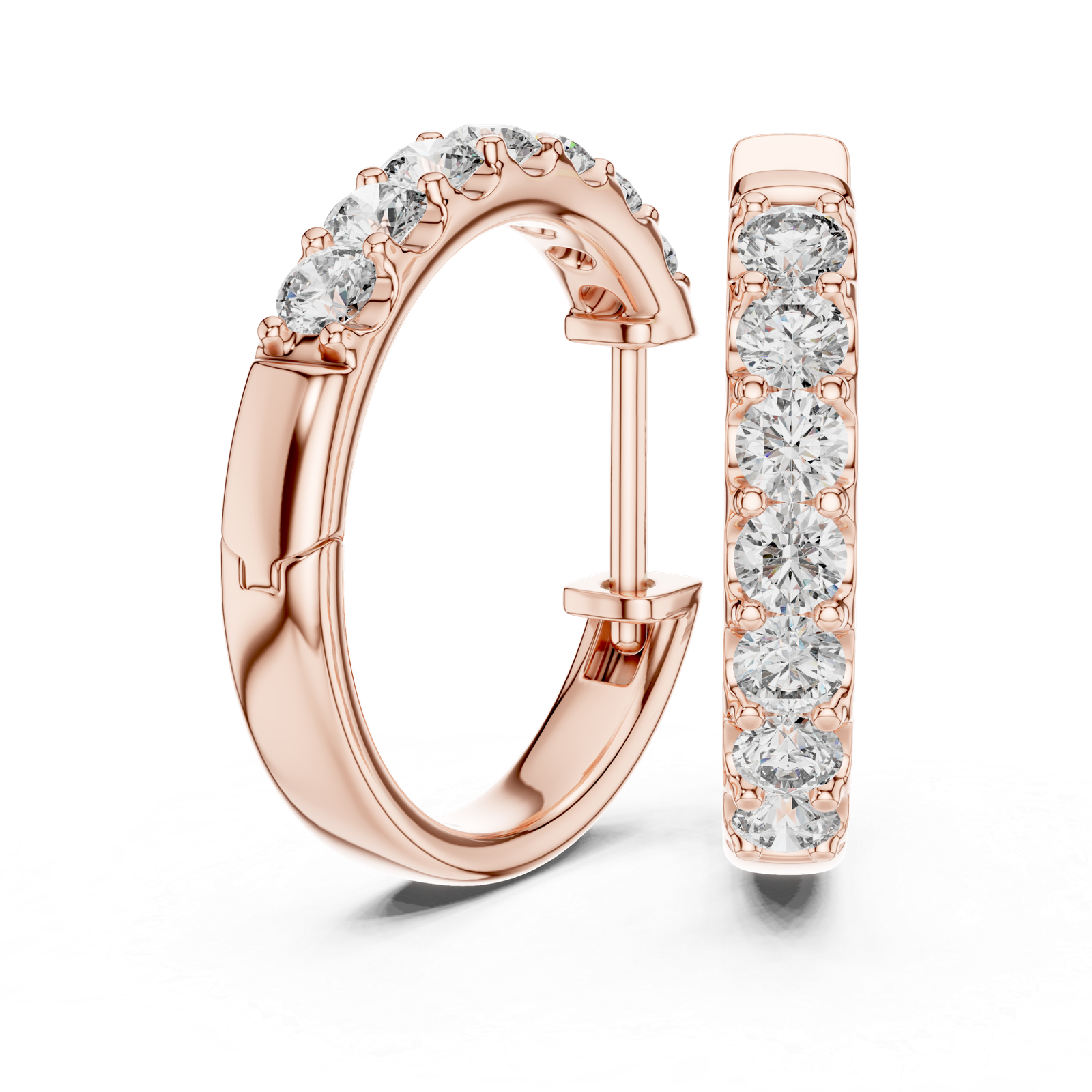Camellia Classic Diamond Hoop Earrings