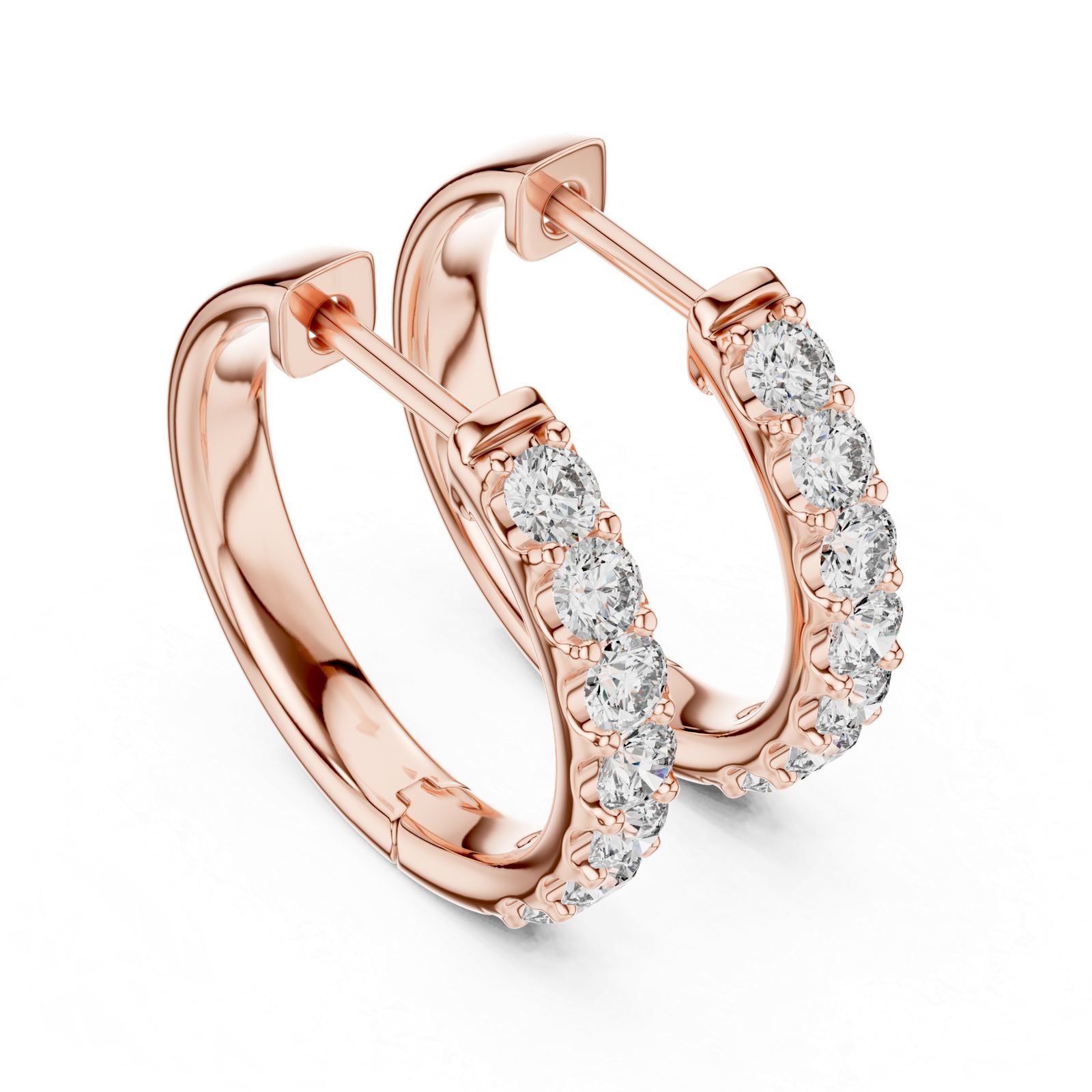 Camellia Classic Diamond Hoop Earrings