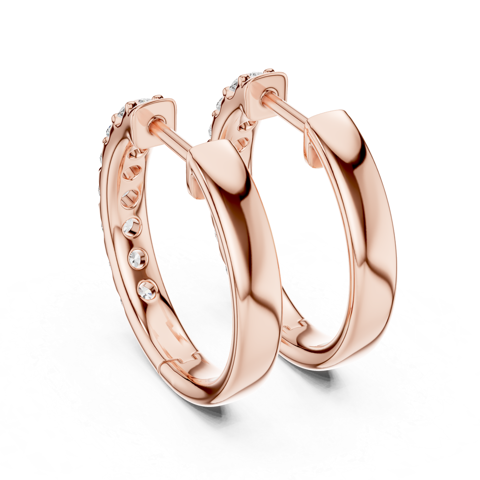 Camellia Classic Diamond Hoop Earrings