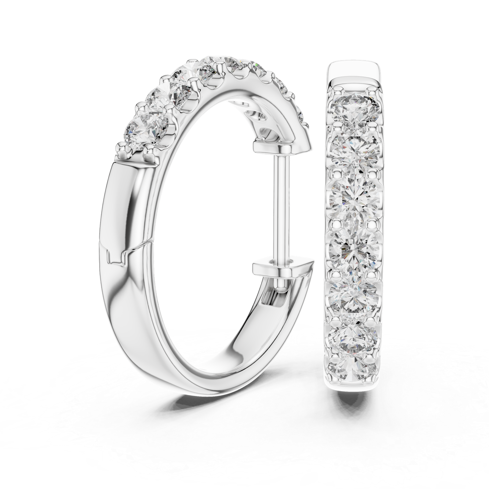 Camellia Classic Diamond Hoop Earrings