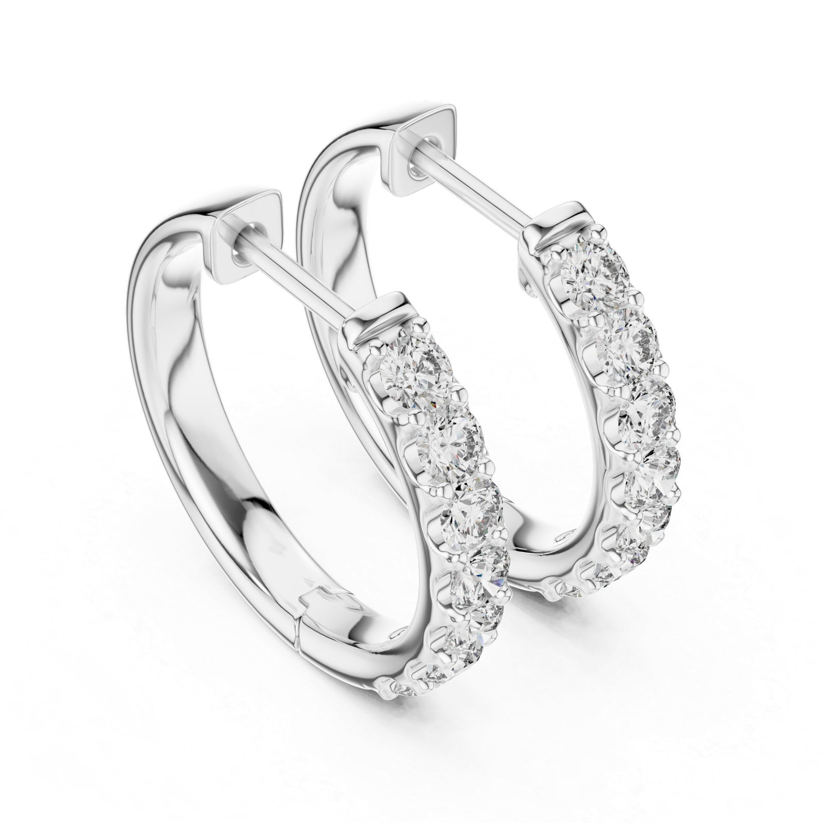 Camellia Classic Diamond Hoop Earrings