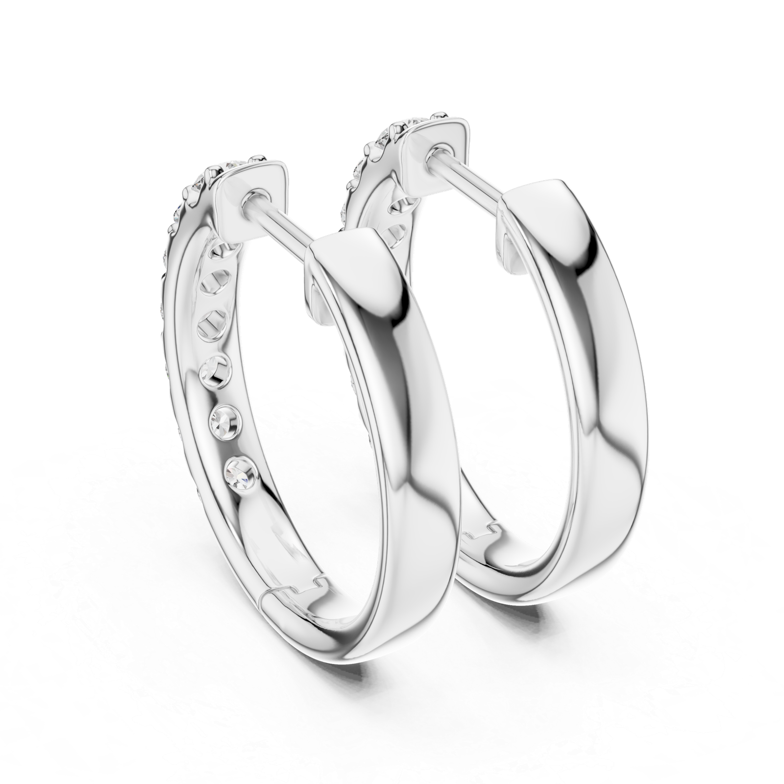 Camellia Classic Diamond Hoop Earrings