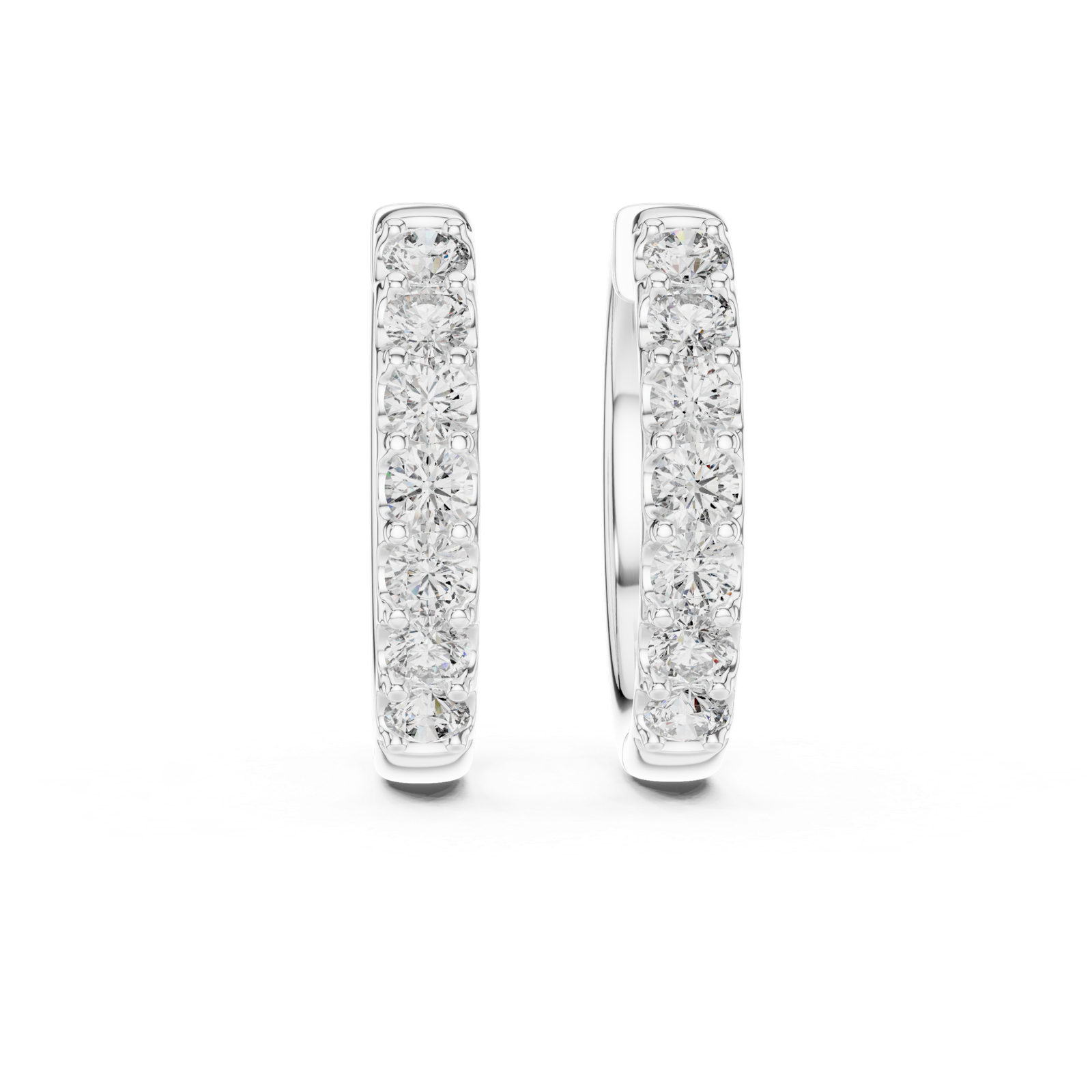 Camellia Classic Diamond Hoop Earrings