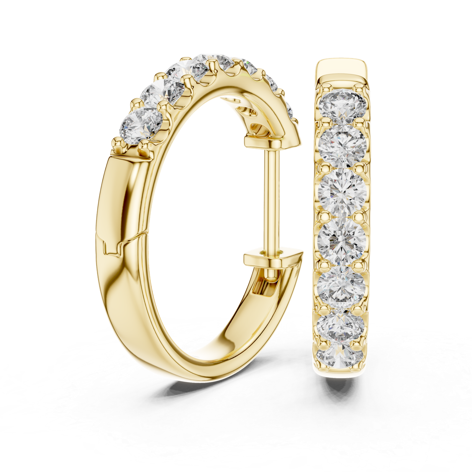 Camellia Classic Diamond Hoop Earrings