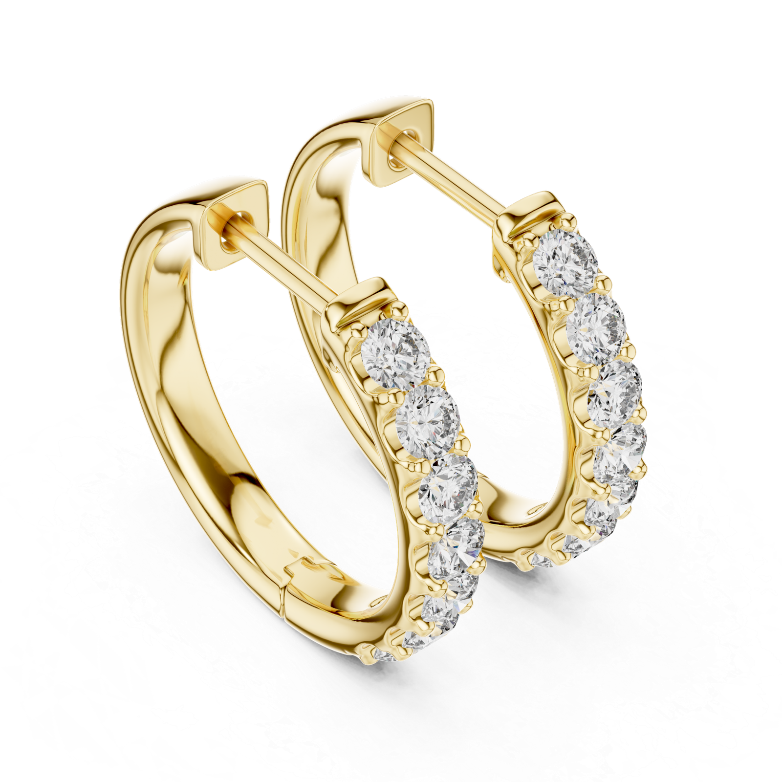 Camellia Classic Diamond Hoop Earrings