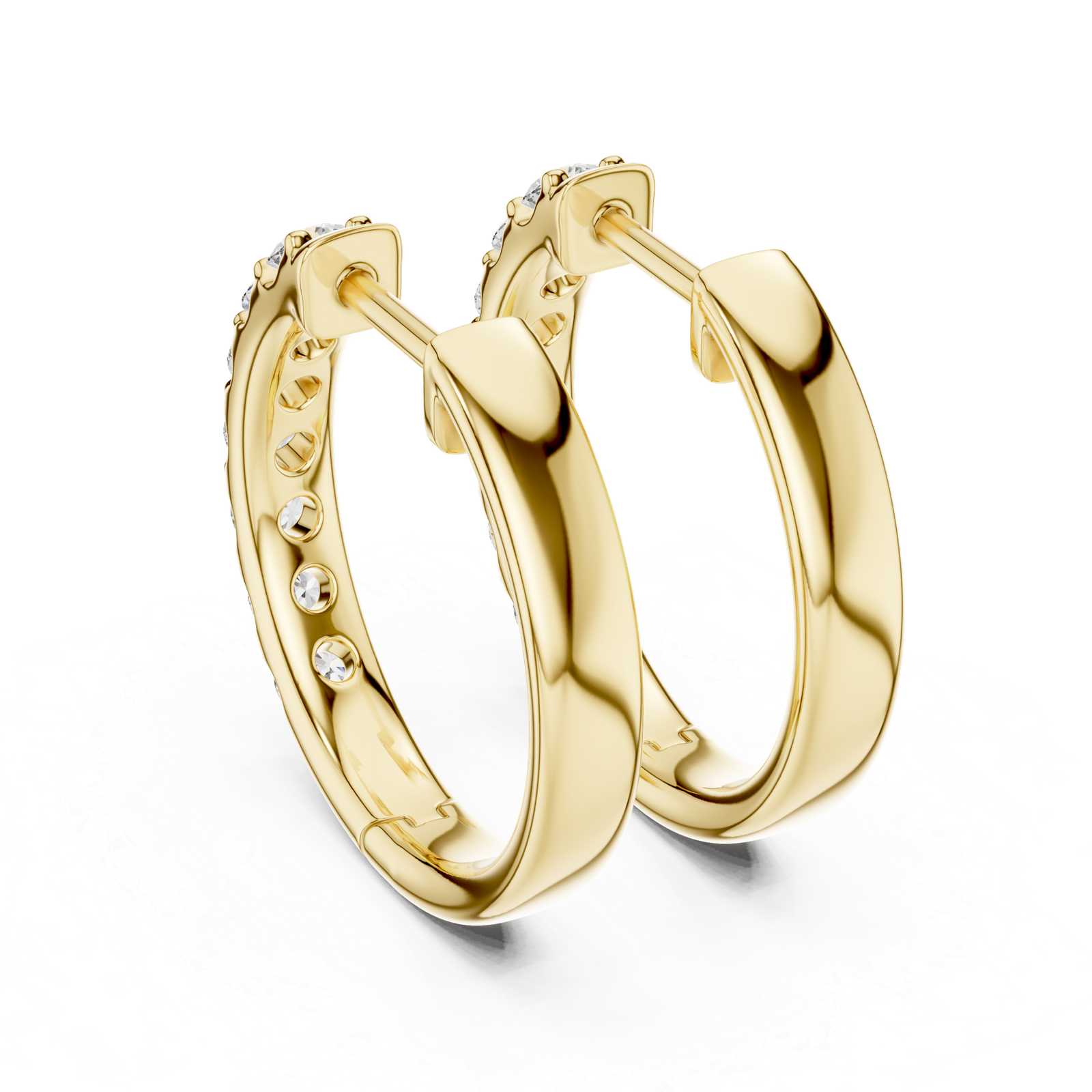 Camellia Classic Diamond Hoop Earrings