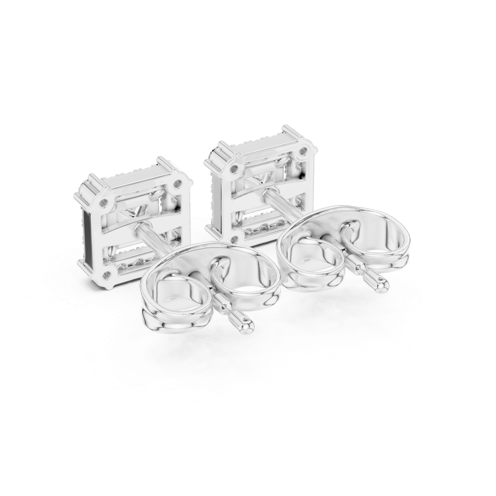 Maison Princess Halo Diamond Stud Earrings