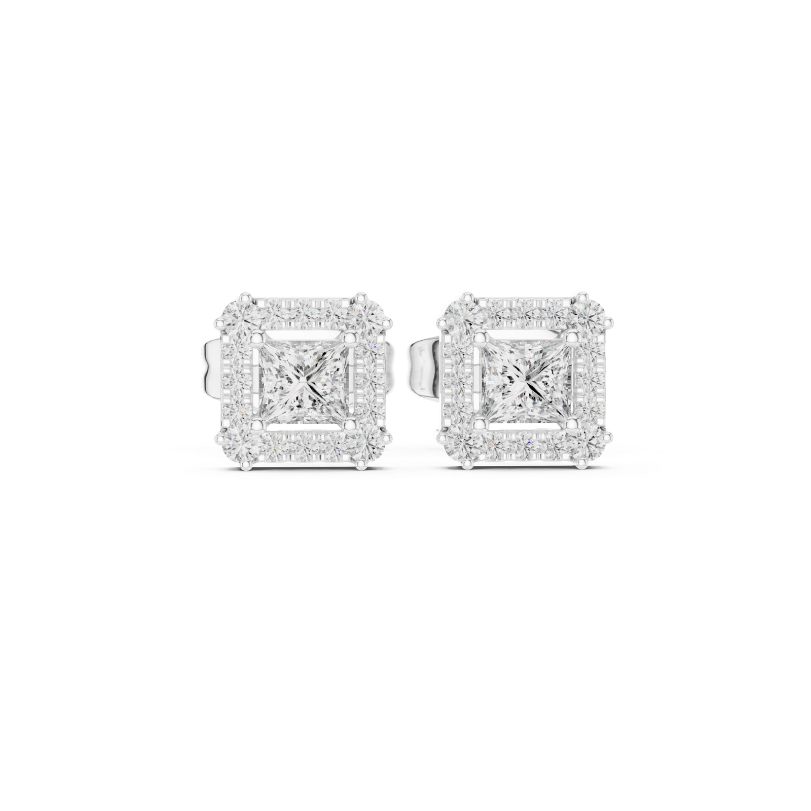 Maison Princess Halo Diamond Stud Earrings