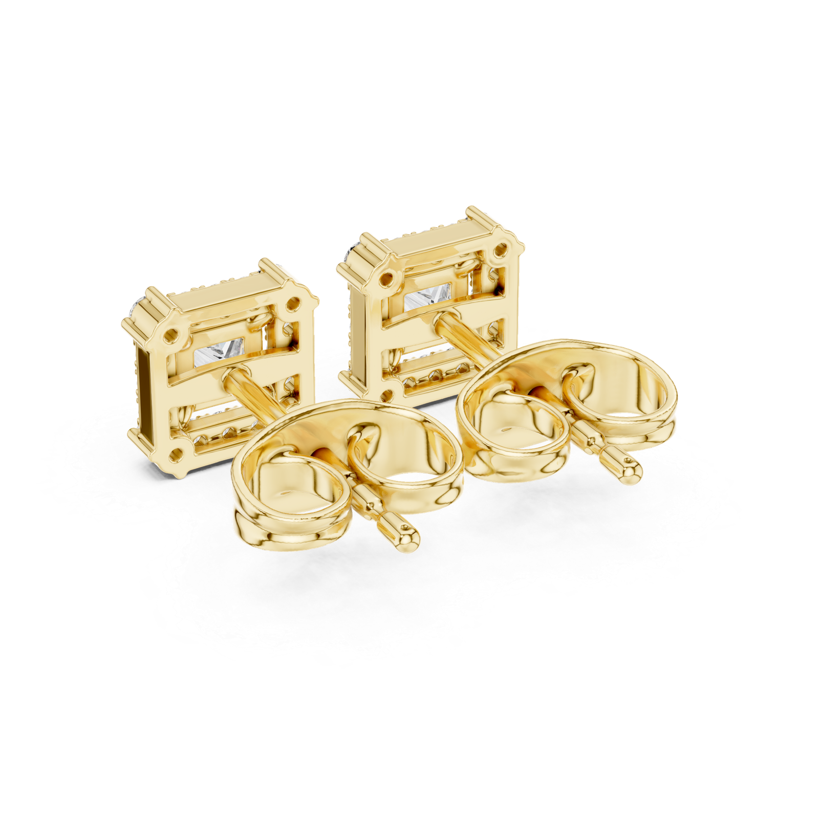 Maison Princess Halo Diamond Stud Earrings