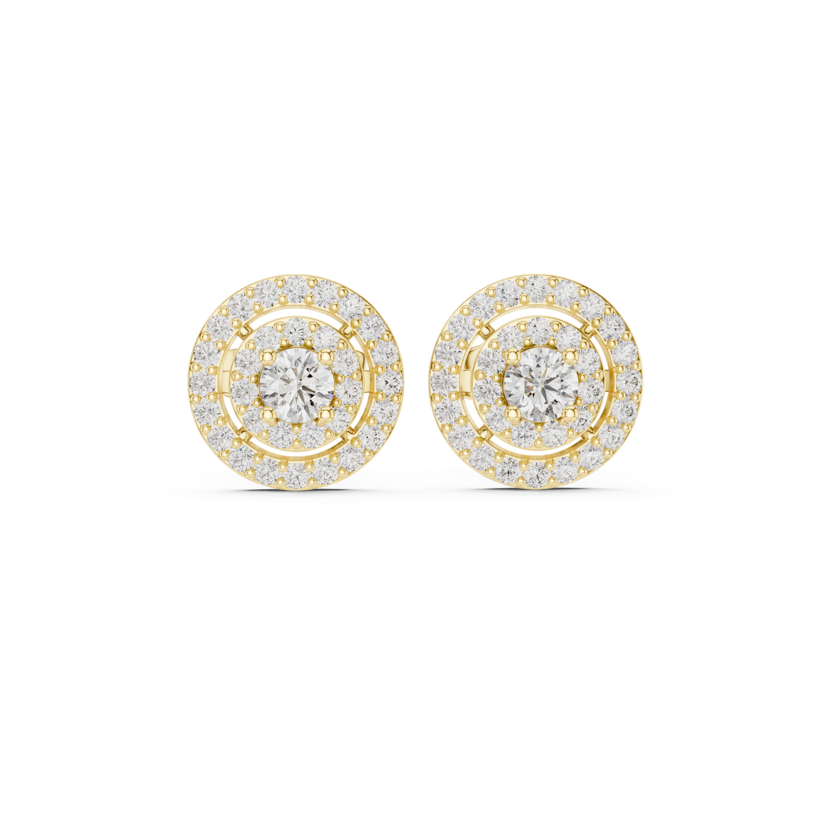 Aurelia Round Cushion Halo Diamond Stud Earrings