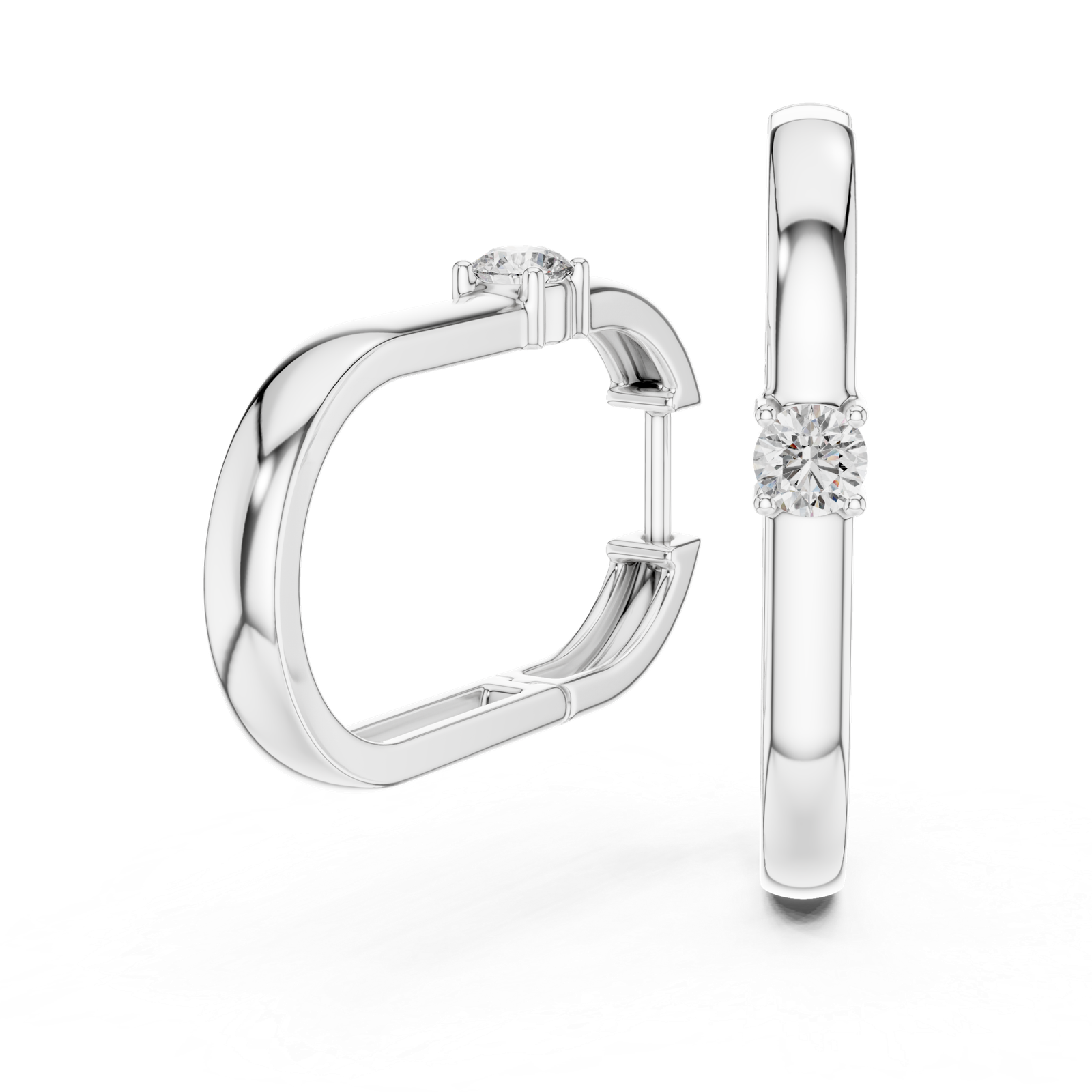 Elysia Single Diamond Mini Hoop Diamond Earrings