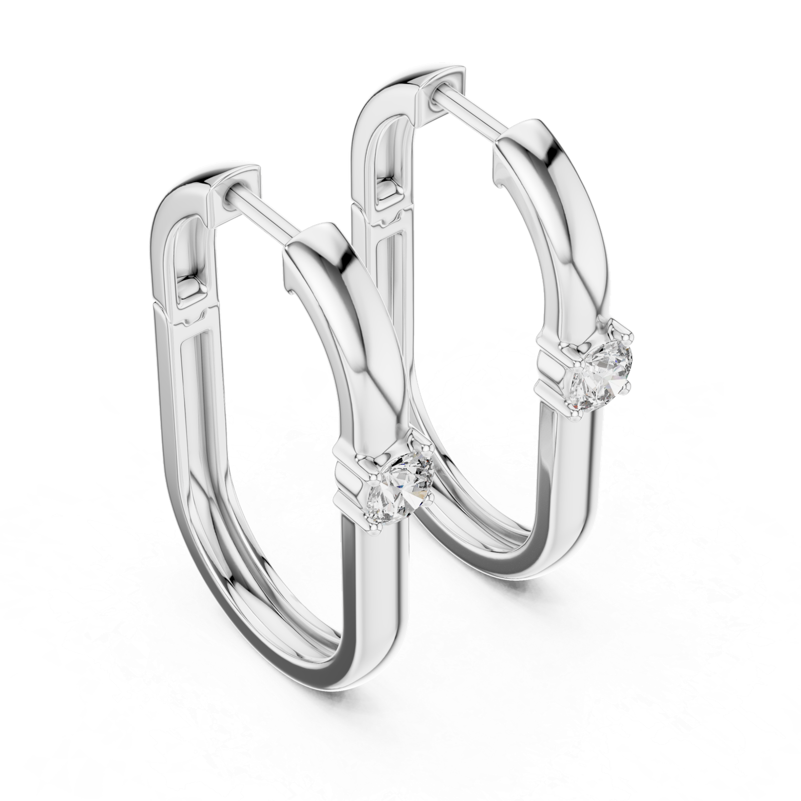 Elysia Single Diamond Mini Hoop Diamond Earrings