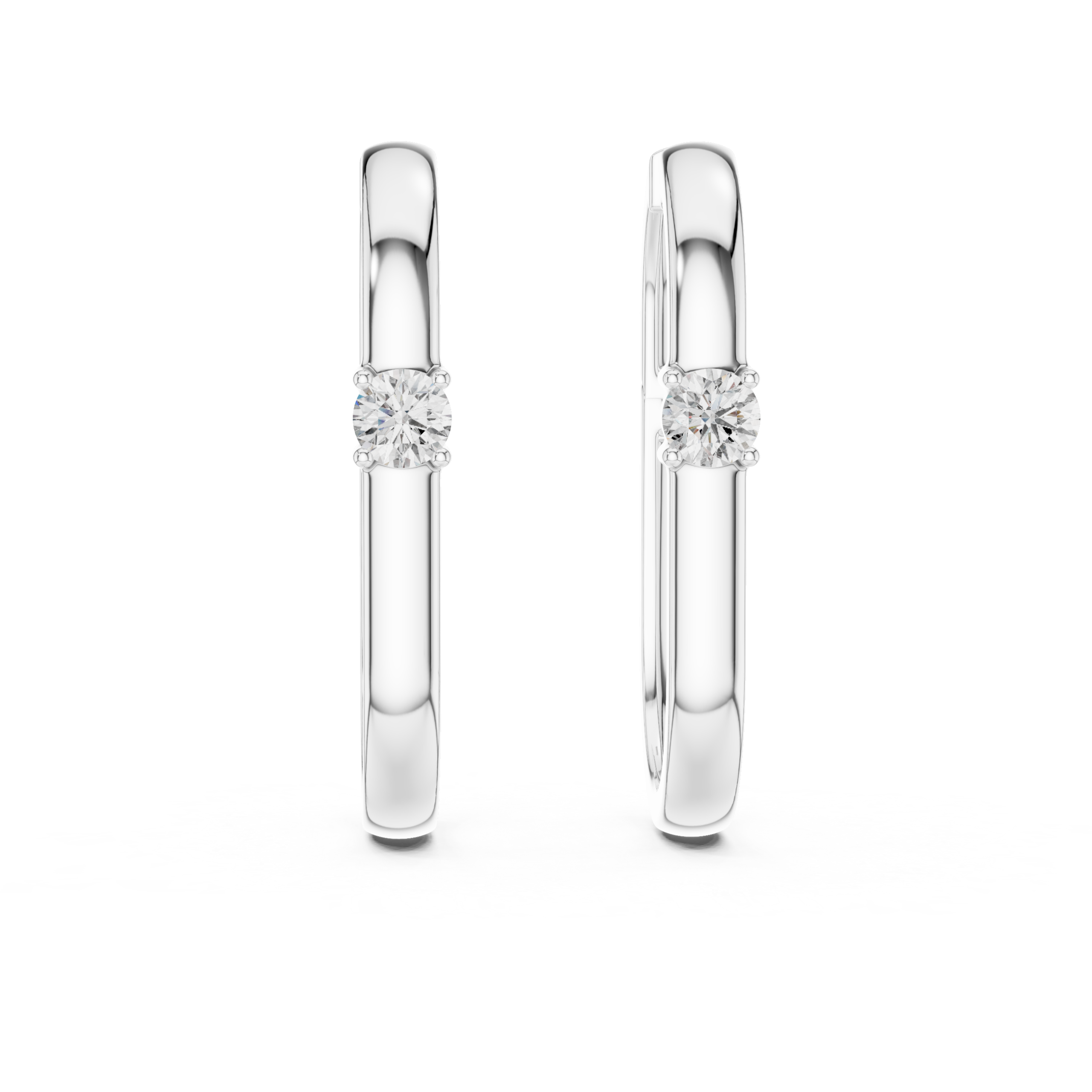 Elysia Single Diamond Mini Hoop Diamond Earrings