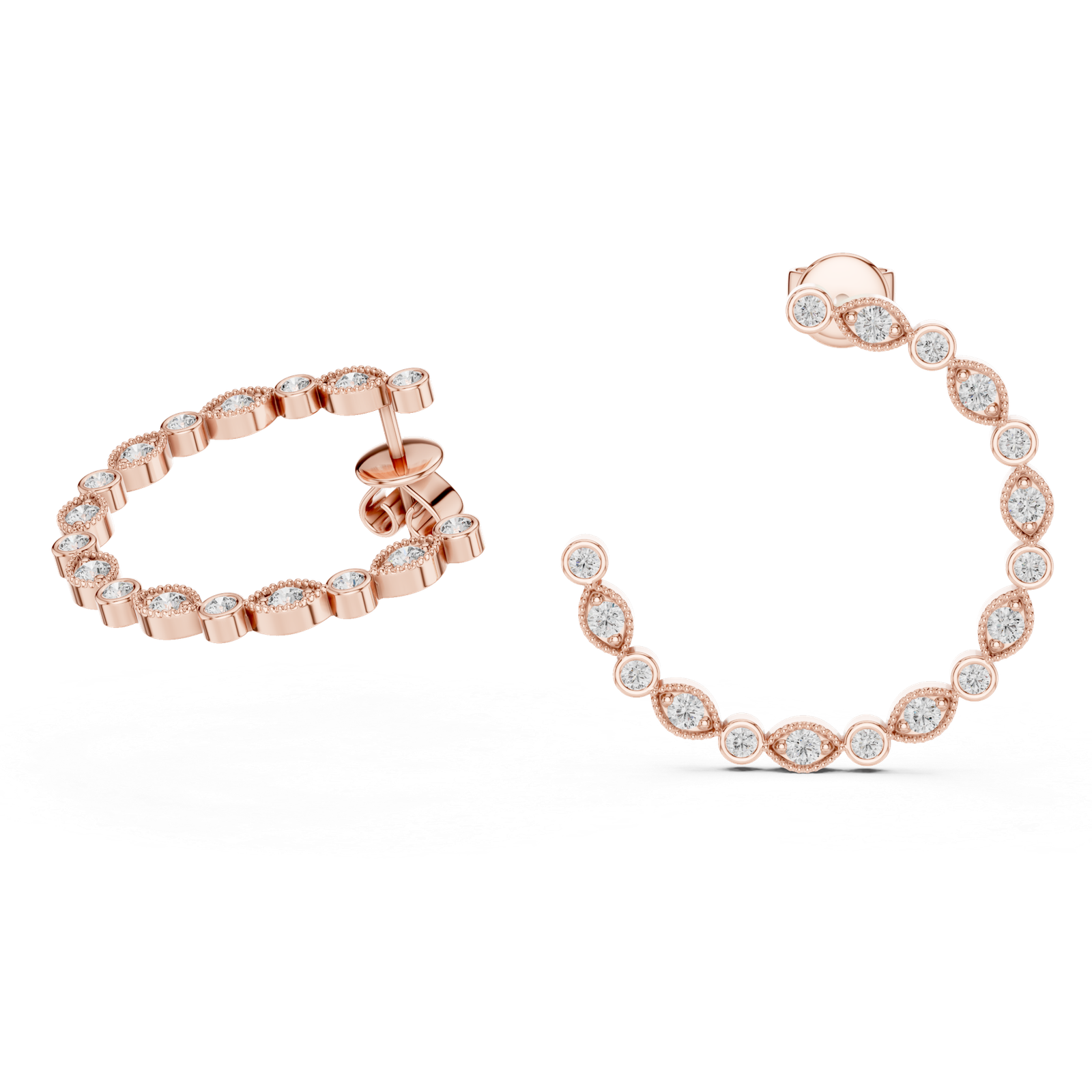 Soleil Open Circle Diamond Ear Cuff Diamond Earrings