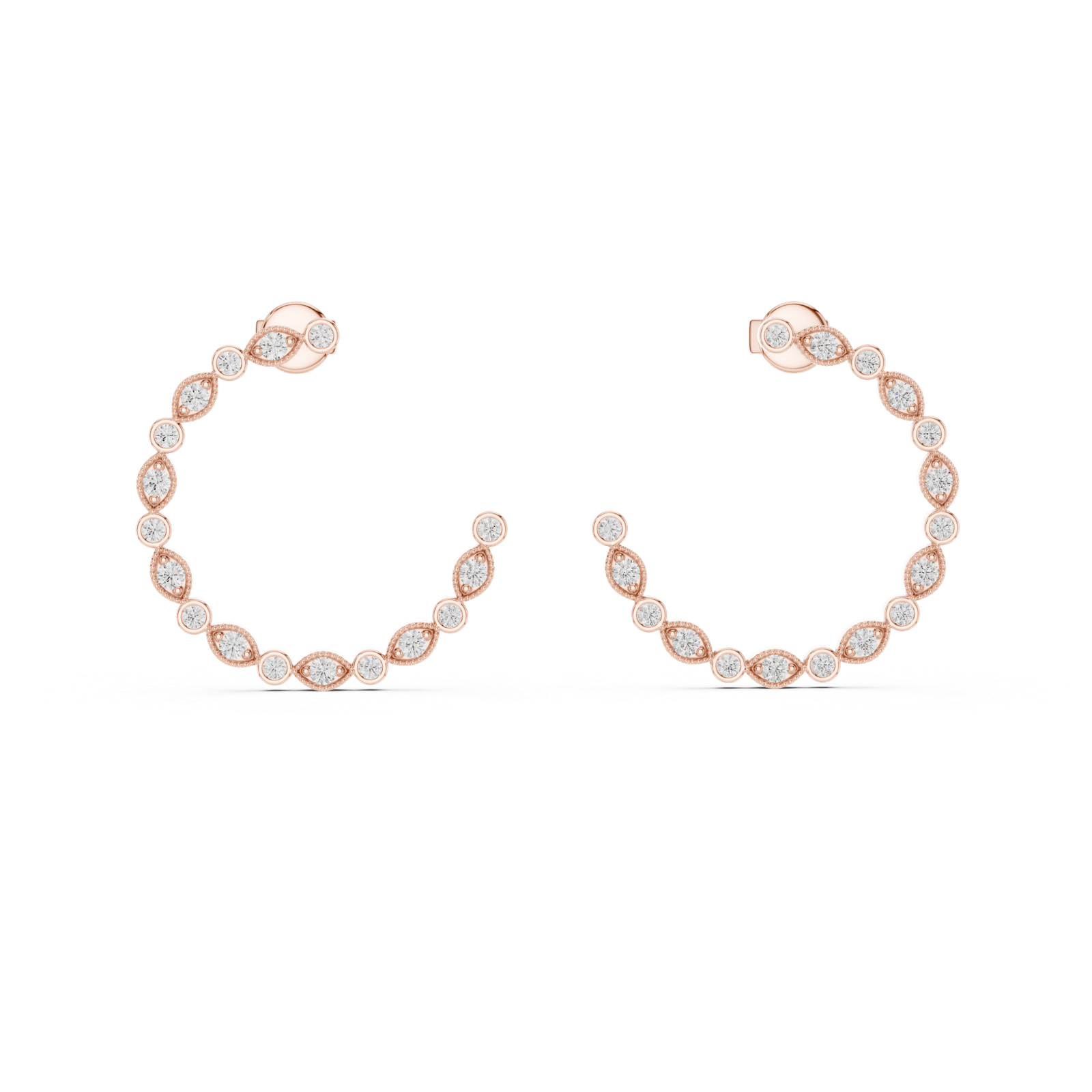 Soleil Open Circle Diamond Ear Cuff Diamond Earrings