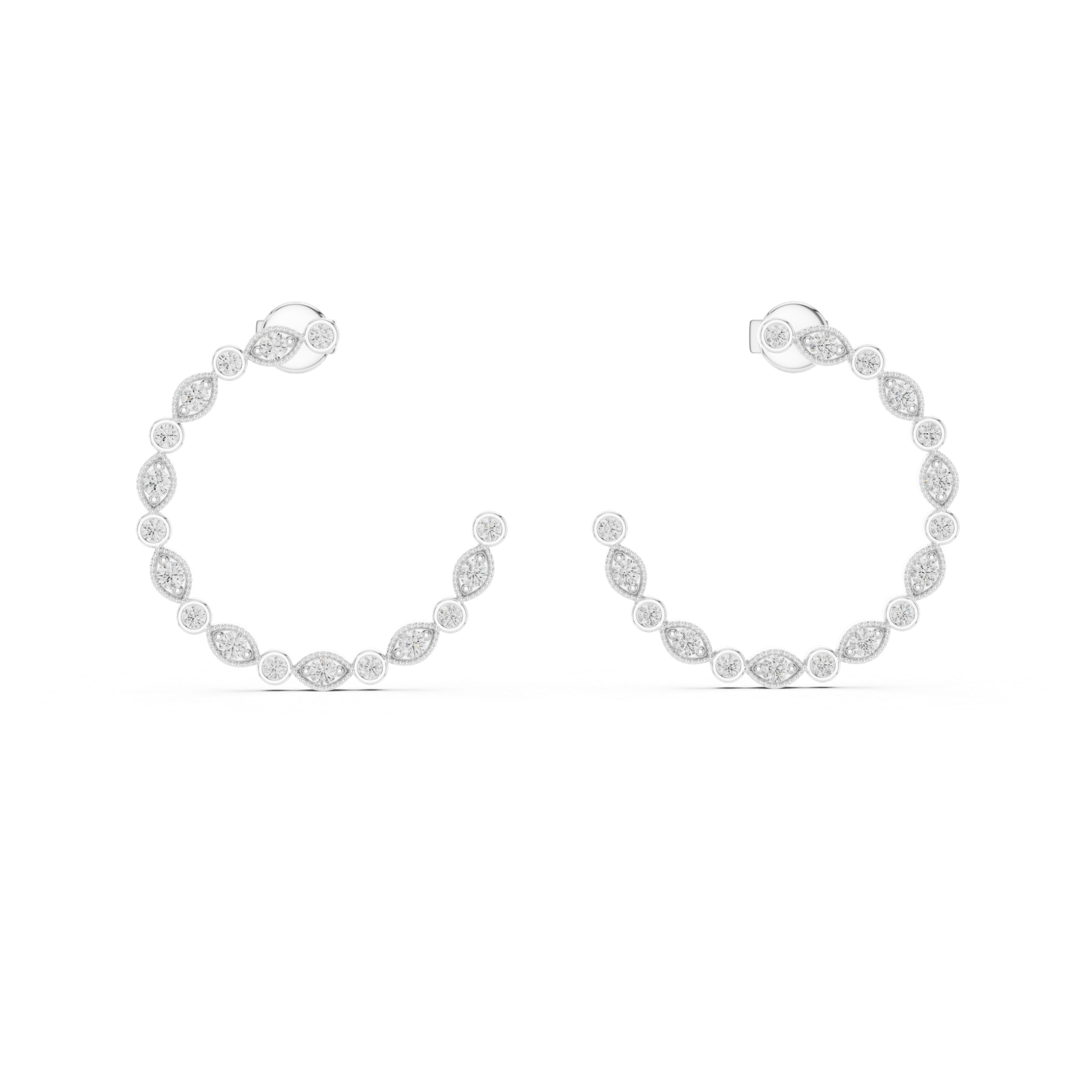 Soleil Open Circle Diamond Ear Cuff Diamond Earrings