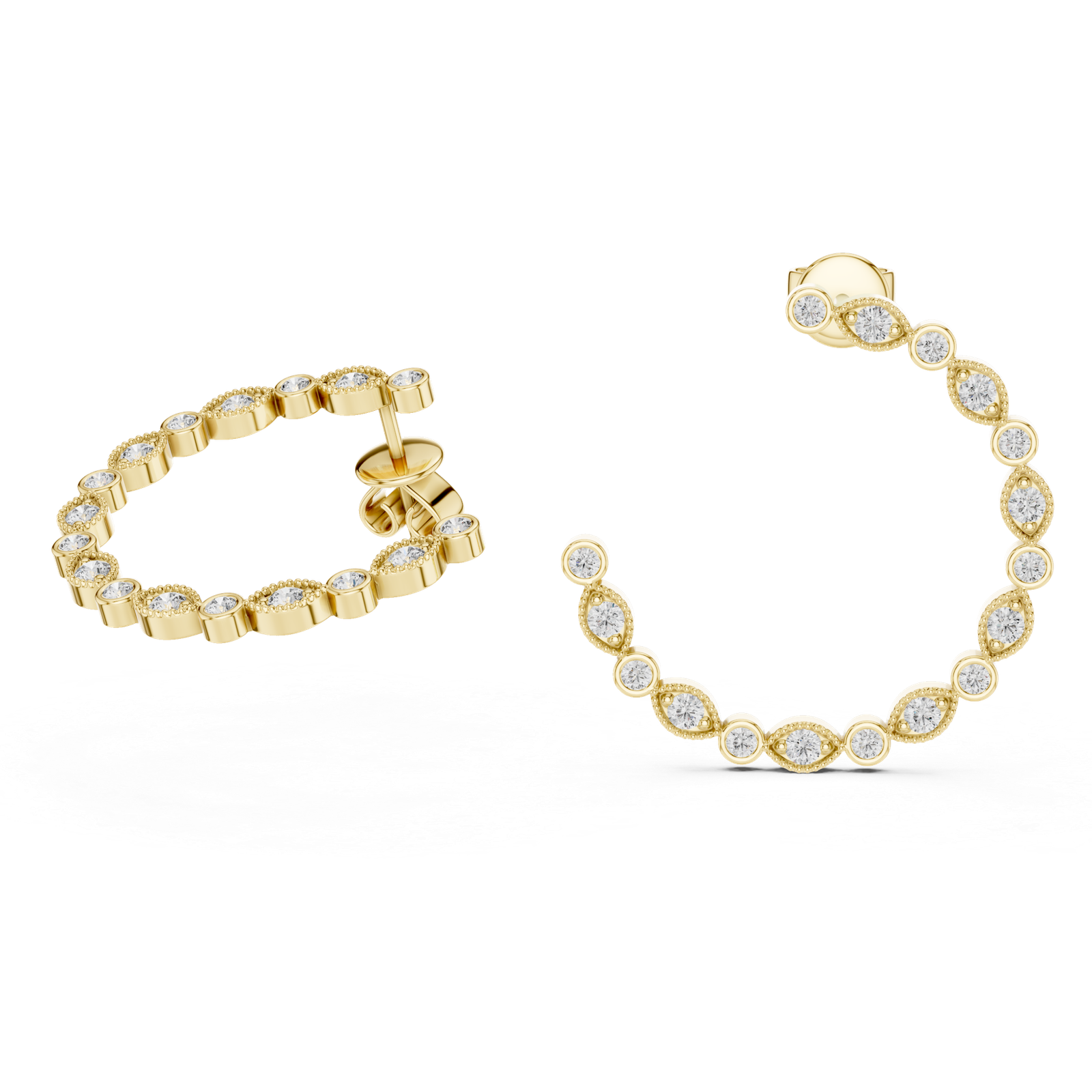 Soleil Open Circle Diamond Ear Cuff Diamond Earrings