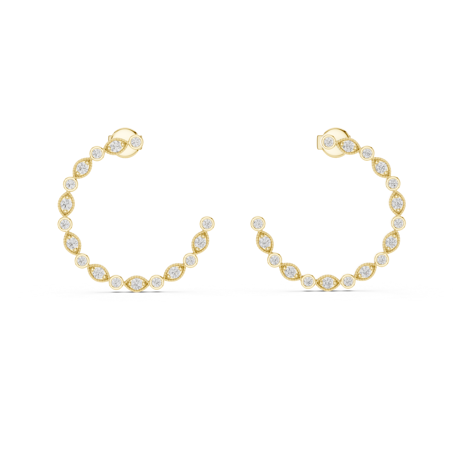 Soleil Open Circle Diamond Ear Cuff Diamond Earrings