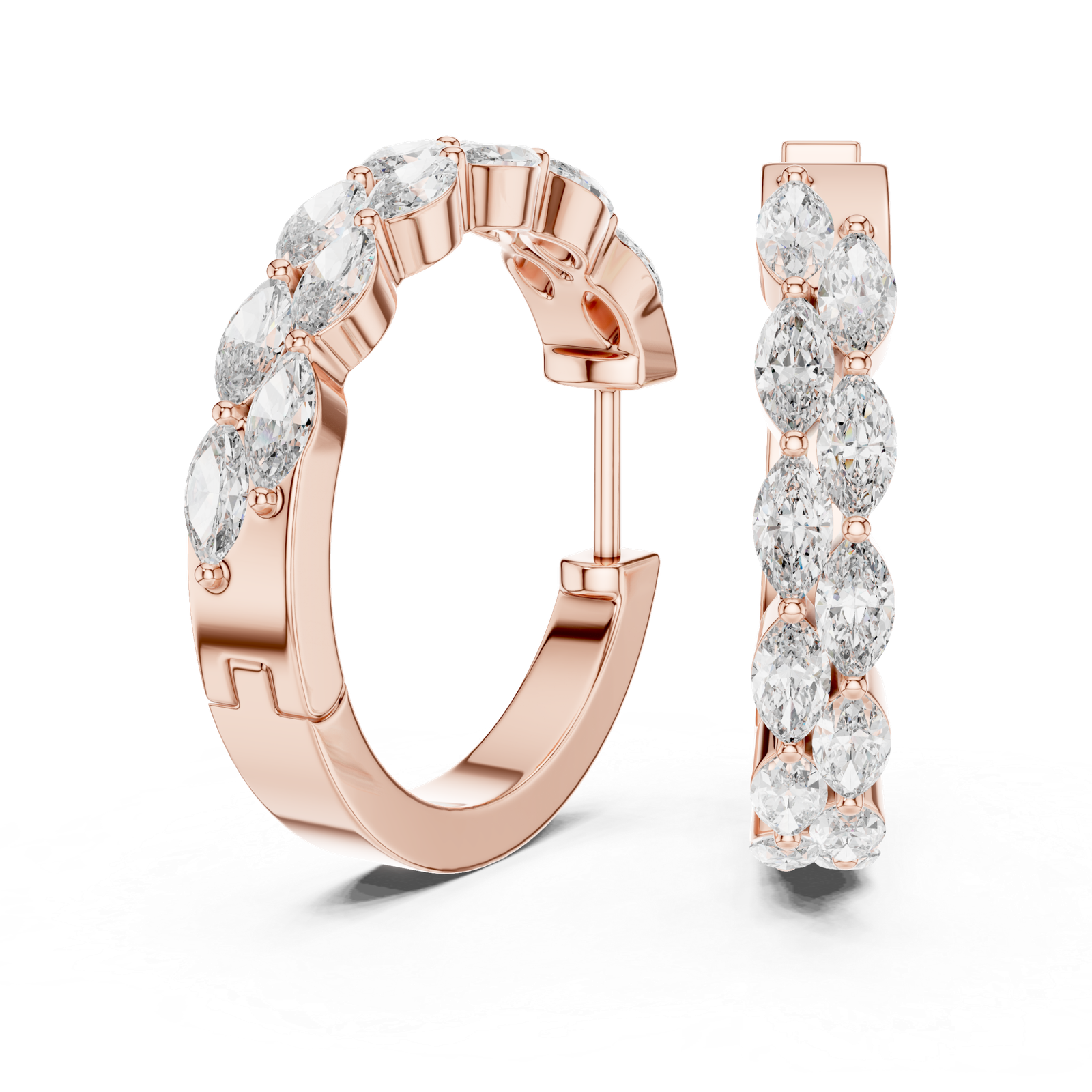 Isla Marquise Diamond Hoop Earrings