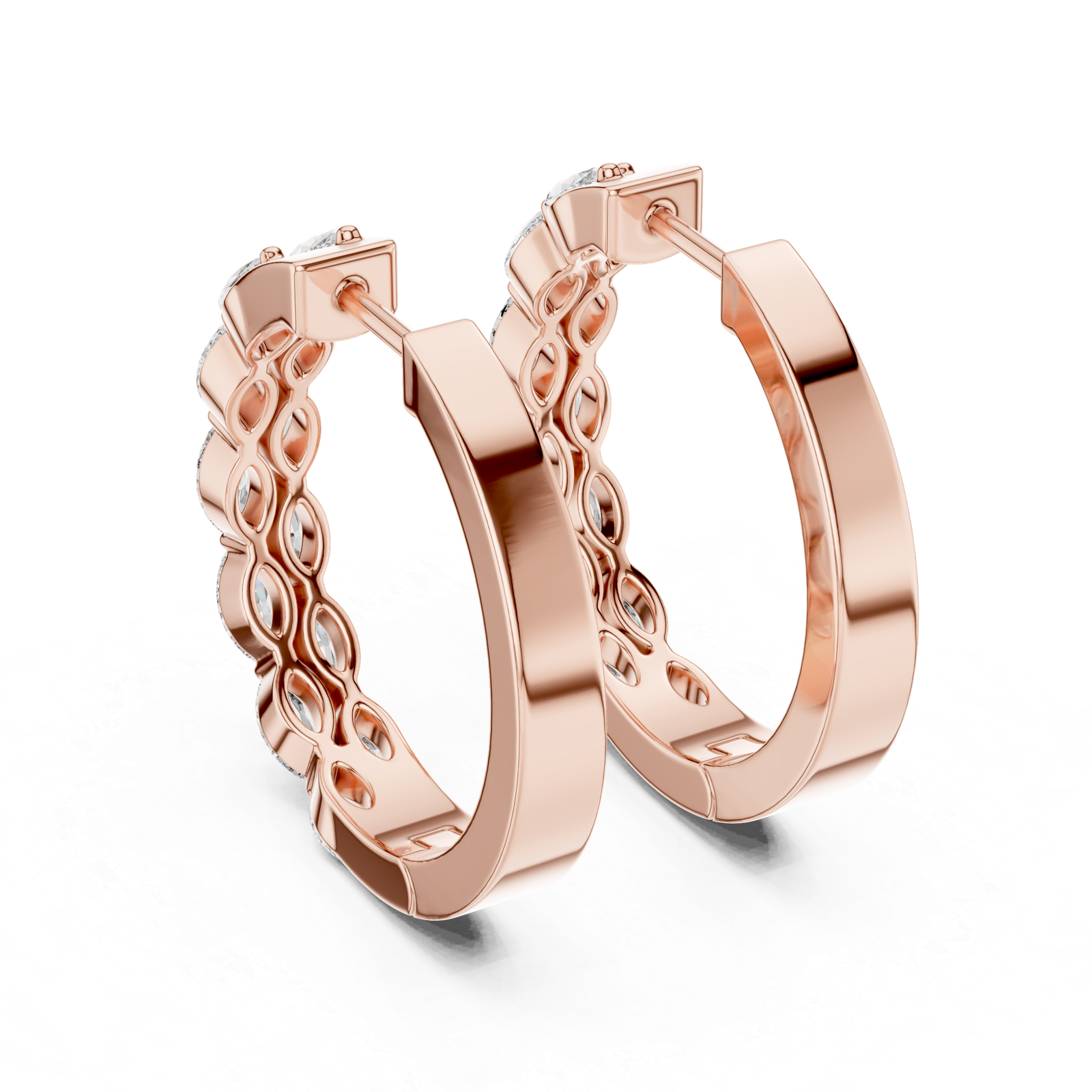 Isla Marquise Diamond Hoop Earrings