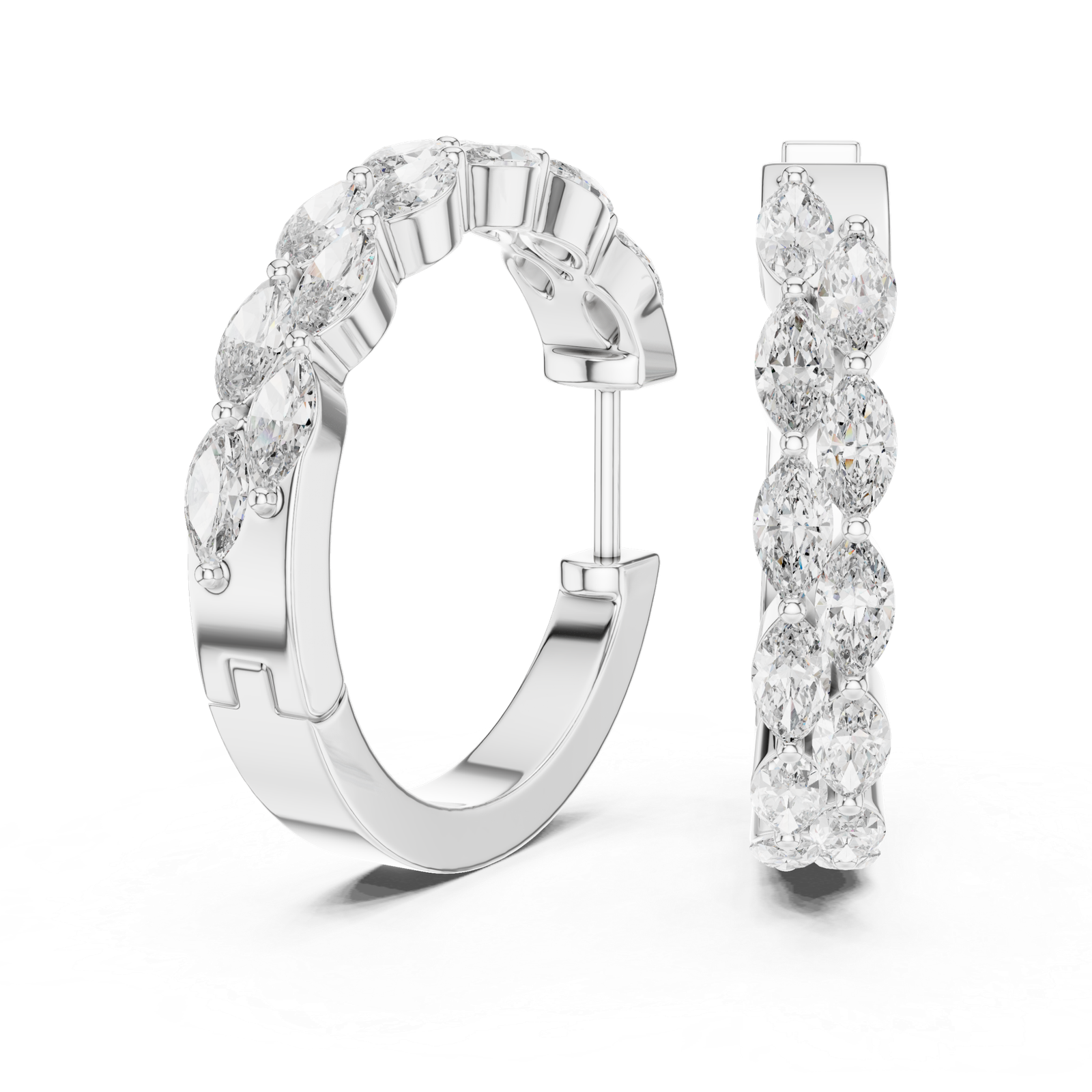 Isla Marquise Diamond Hoop Earrings