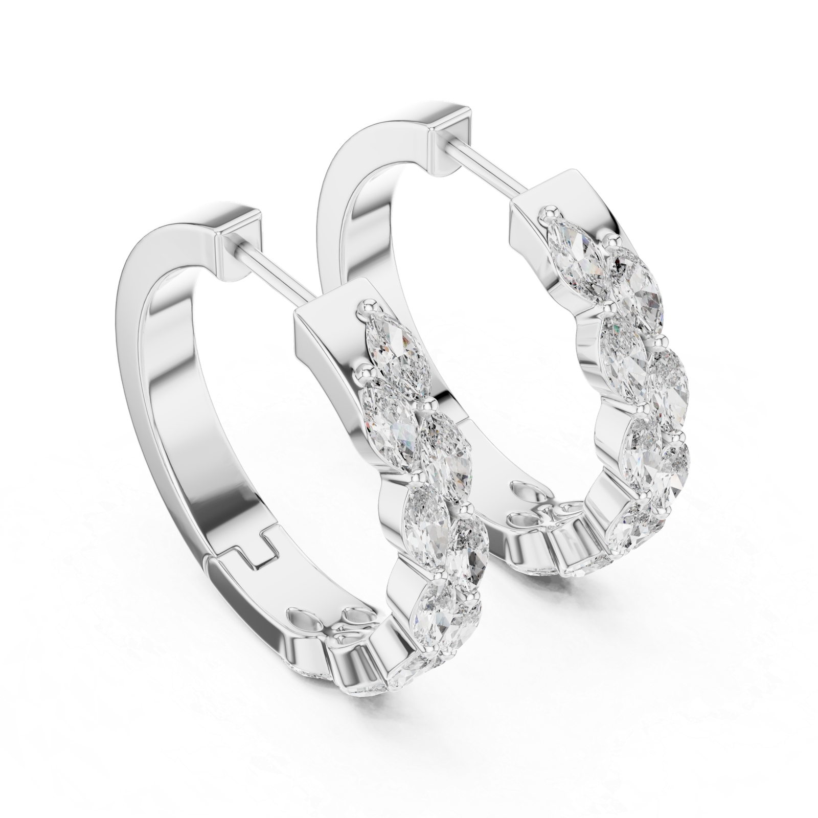 Isla Marquise Diamond Hoop Earrings