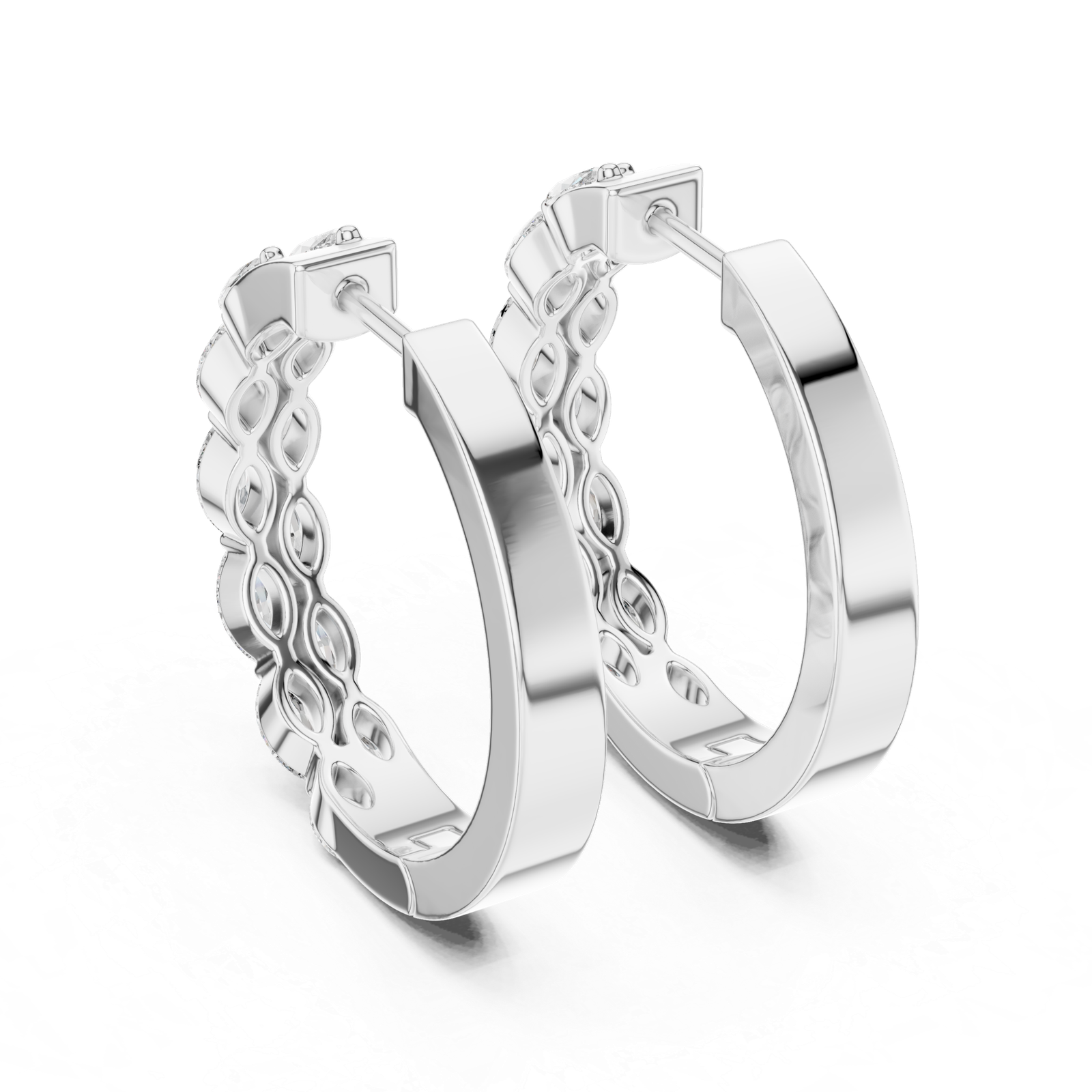 Isla Marquise Diamond Hoop Earrings