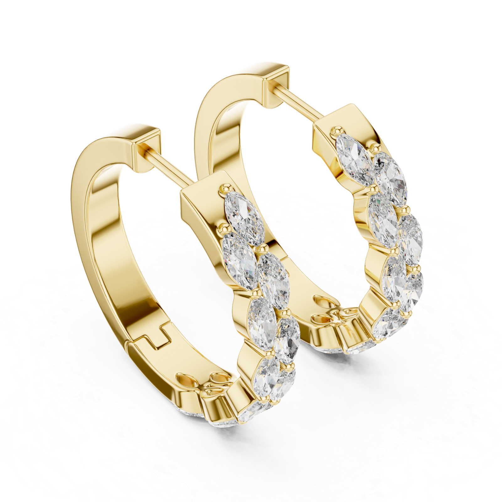 Isla Marquise Diamond Hoop Earrings