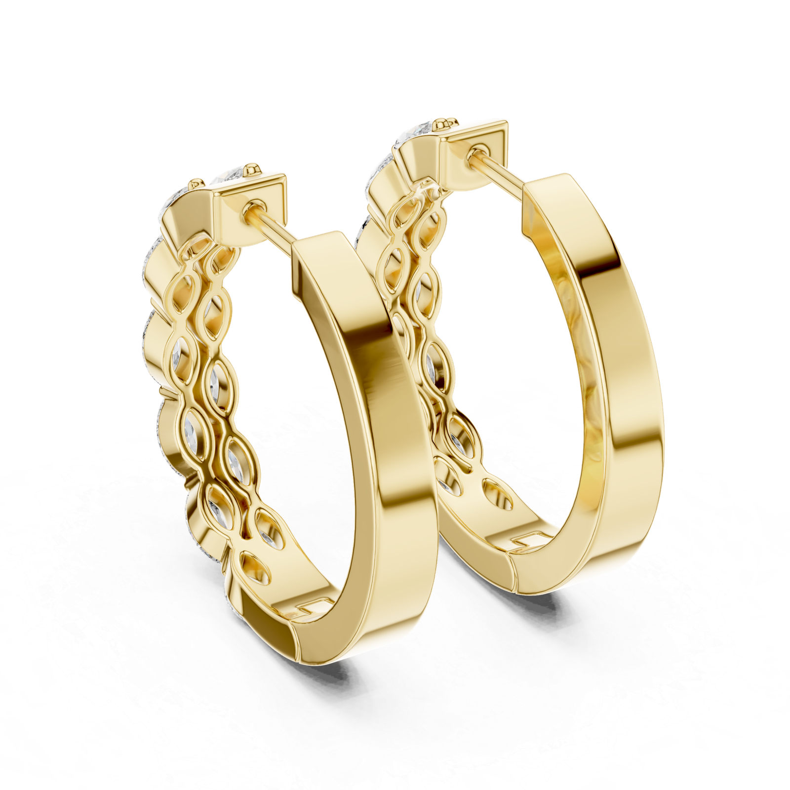 Isla Marquise Diamond Hoop Earrings
