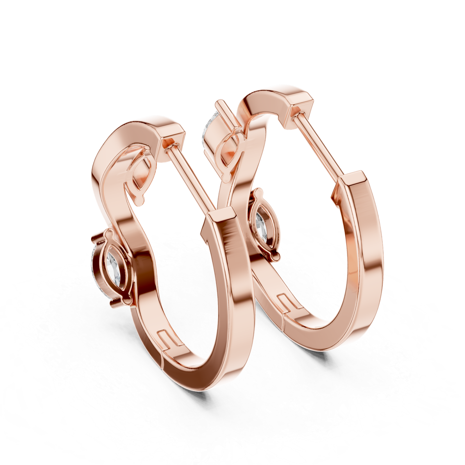Vienne Marquise Accent Diamond Hoops Diamond Earrings