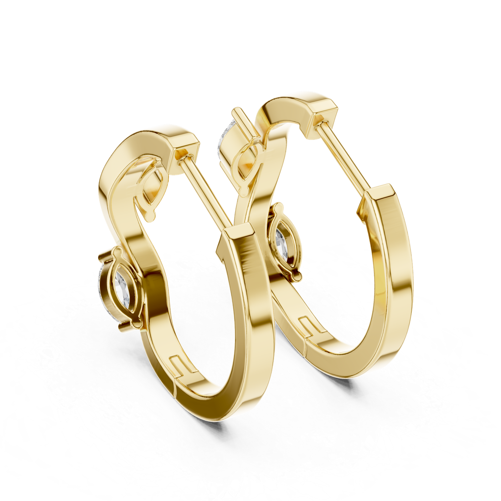Vienne Marquise Accent Diamond Hoops Diamond Earrings