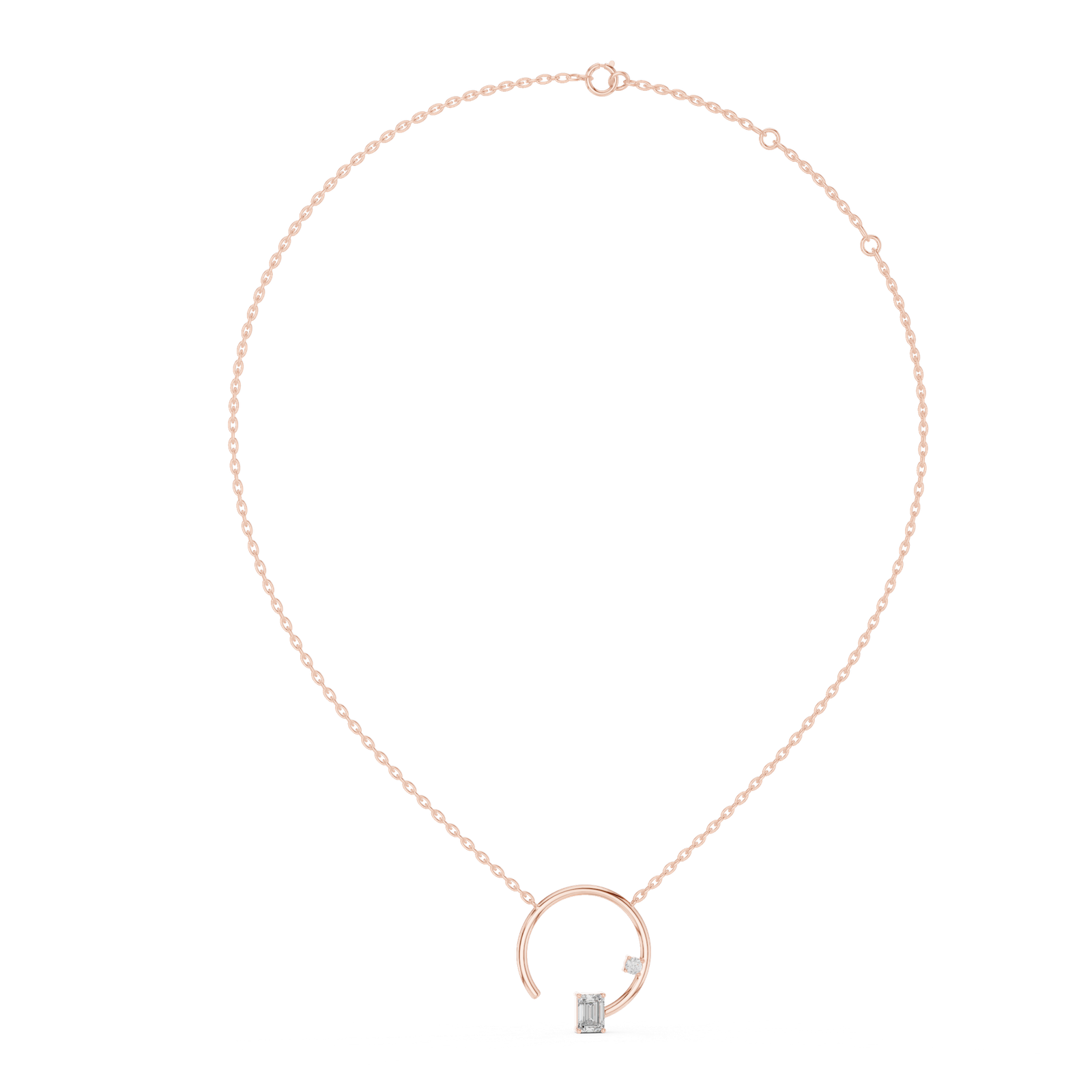 Aria Open Circle Emerald Pendant