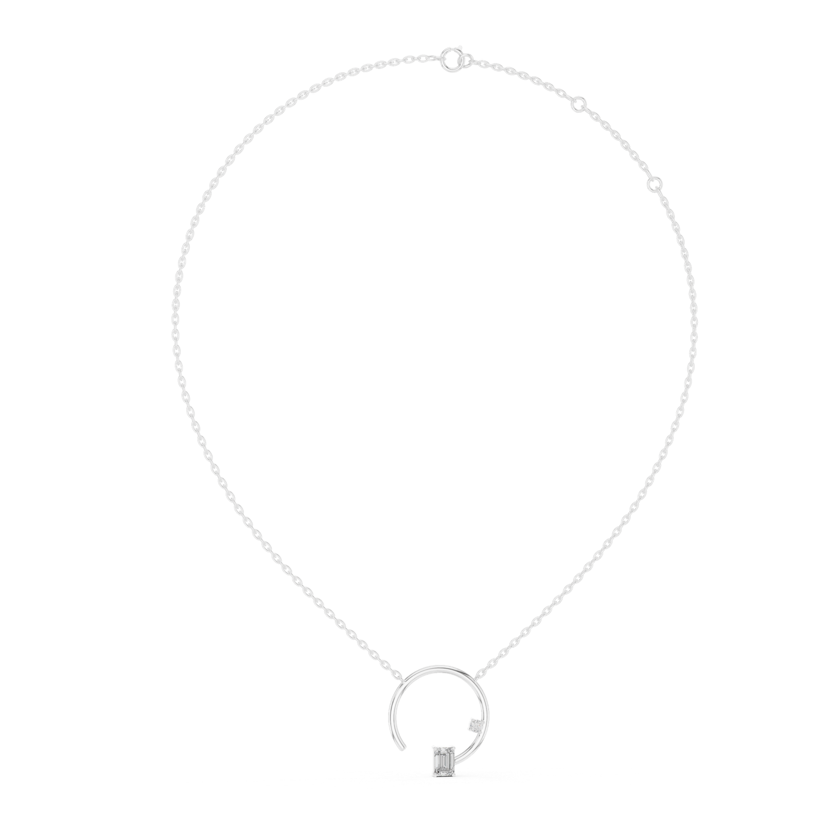 Aria Open Circle Emerald Pendant