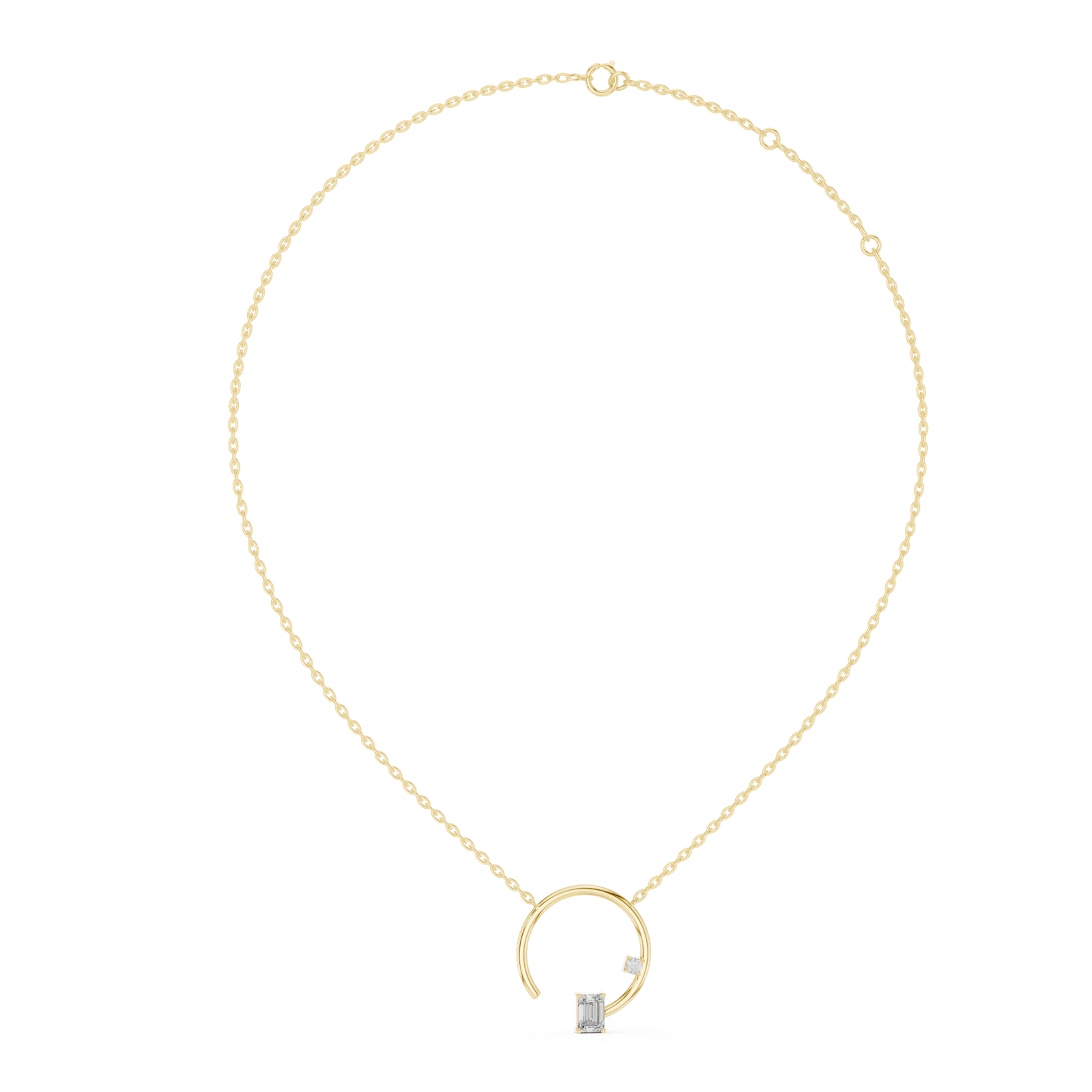 Aria Open Circle Emerald Pendant